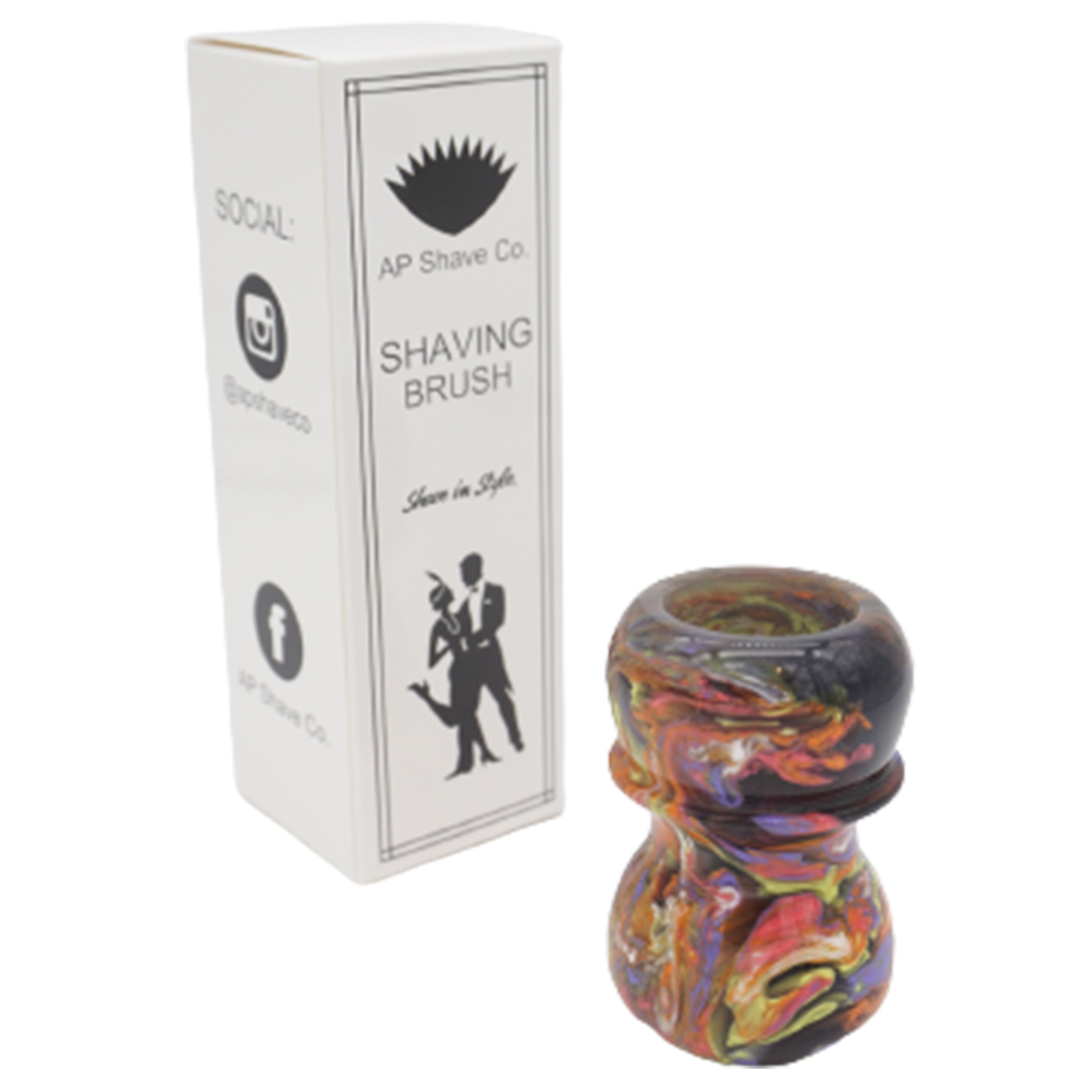 Handmade Night Graffiti Shaving Brush Handle - Fits 24mm & 26mm Knots - Perfect for Wet Shaving & Grooming Gifts