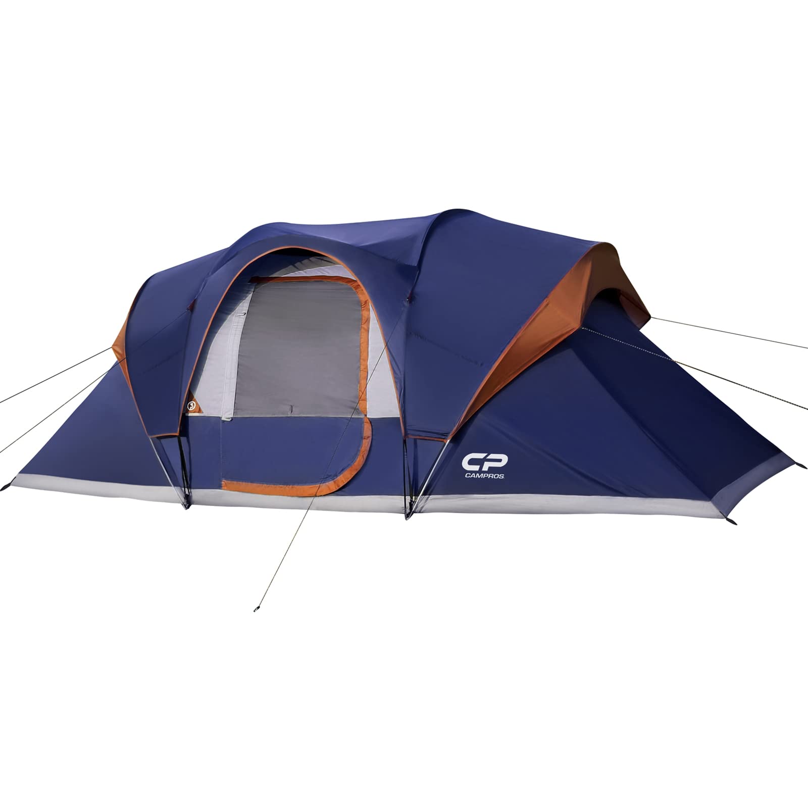 CAMPROS CP 9-Person Camping Tent - 2 Room Family Tent with Waterproof Rainfly, 4 Large Mesh Windows, Double Layer Design for All-Weather Protection - Easy Setup & Portable with Carry Bag - Perfect for Family Camping, Backpacking & Outdoor Adventures