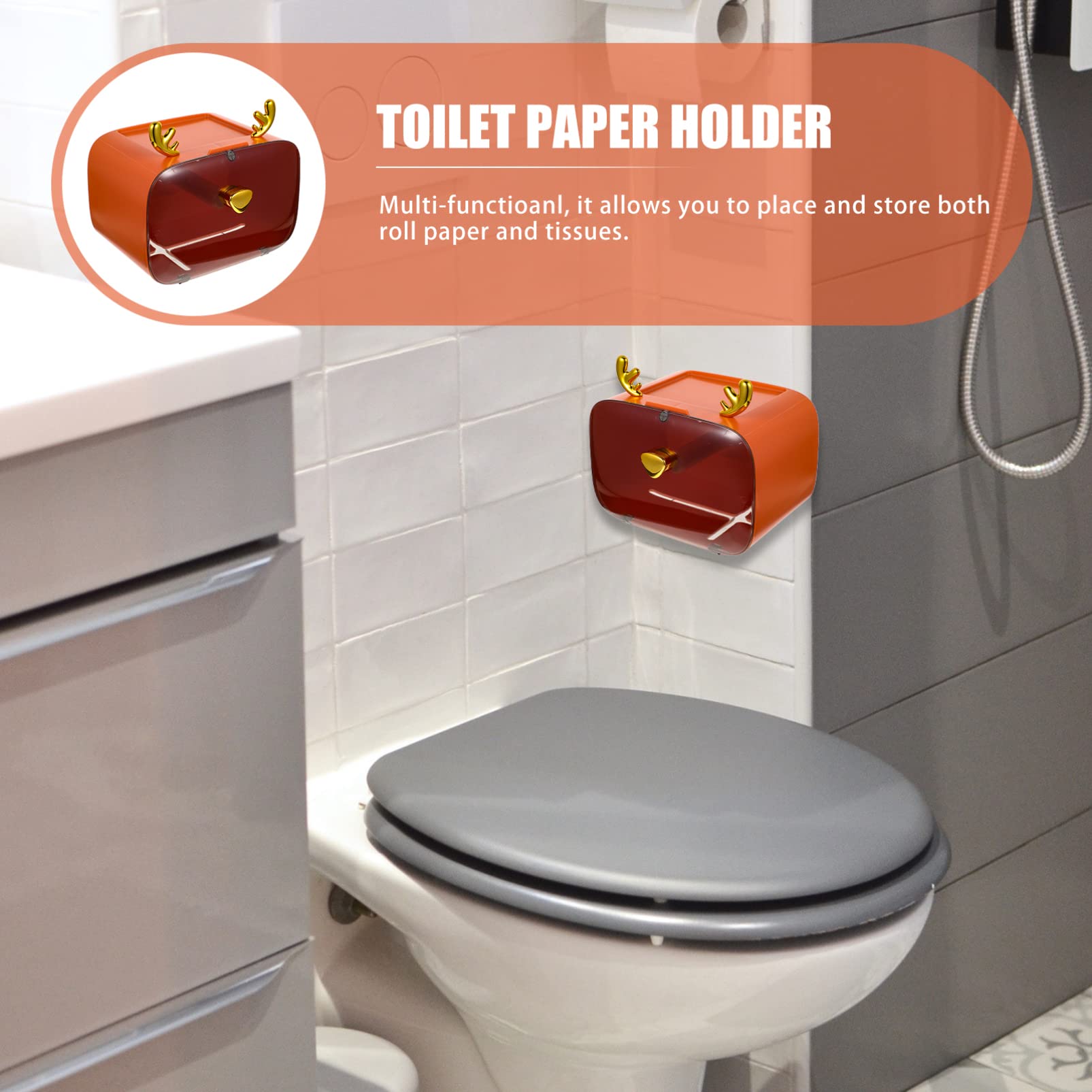 Gold Wall Mount Toilet Paper Holder & Paper Towel Dispenser - Elegant Roll Storage Rack for Bathroom, Kitchen, and Office Use