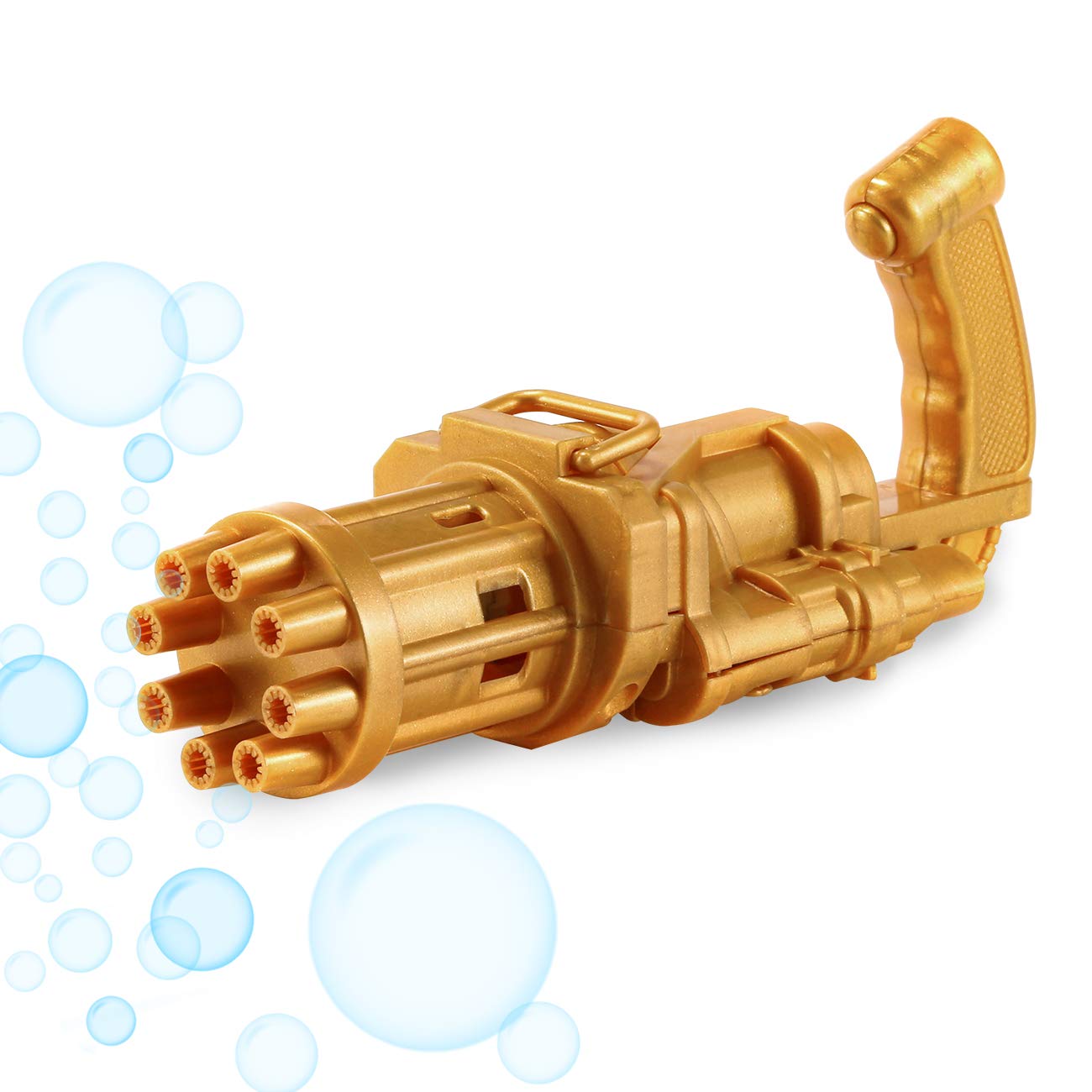 **MARIDA Bubble Guns Gatling Bubble Machine - Fun Bubble Blower Toy for Kids & Toddlers, Easy to Use Outdoor Bubble Maker, Perfect Birthday Gift for Boys & Girls Ages 3+ (Gold) - Great for Parties, Backyard Play & Summer Fun**