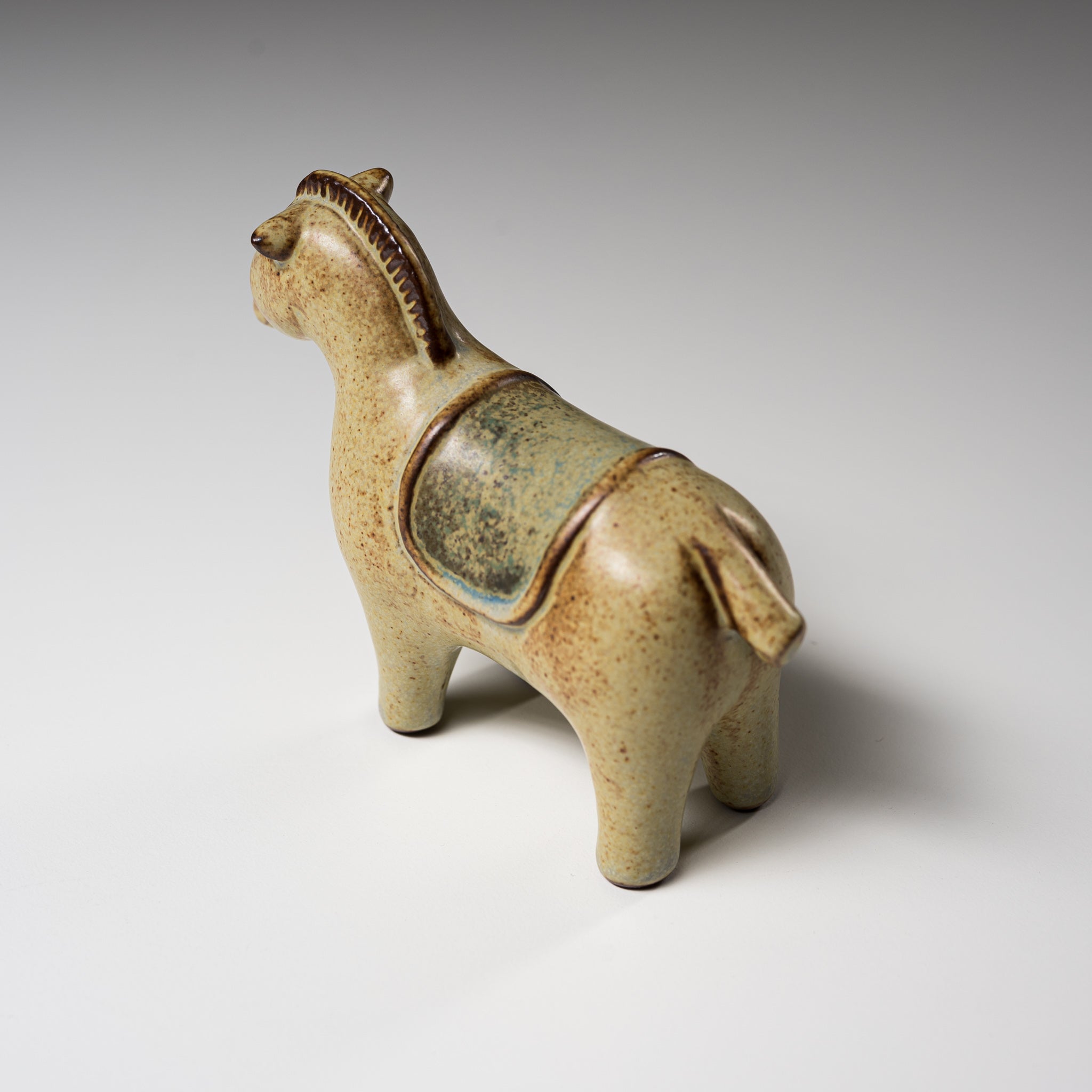 Seto Ware KASHIWA Small Horse Animal Ornament - Japanese Ceramic Figurine for Home Decor, Shelf Display & Gift Giving