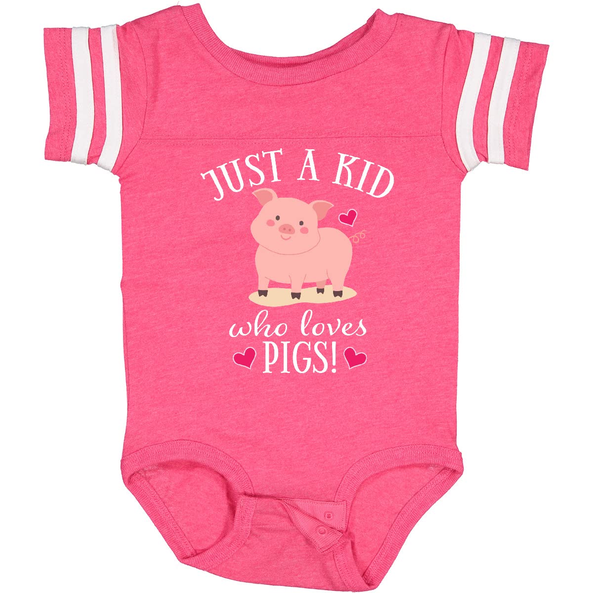 Inktastic Just a Kid Who Loves Pigs Baby Bodysuit - Cute Pig Design Organic Cotton Onesie for Infants & Toddlers - Perfect for Playtime, Daycare & Family Photos