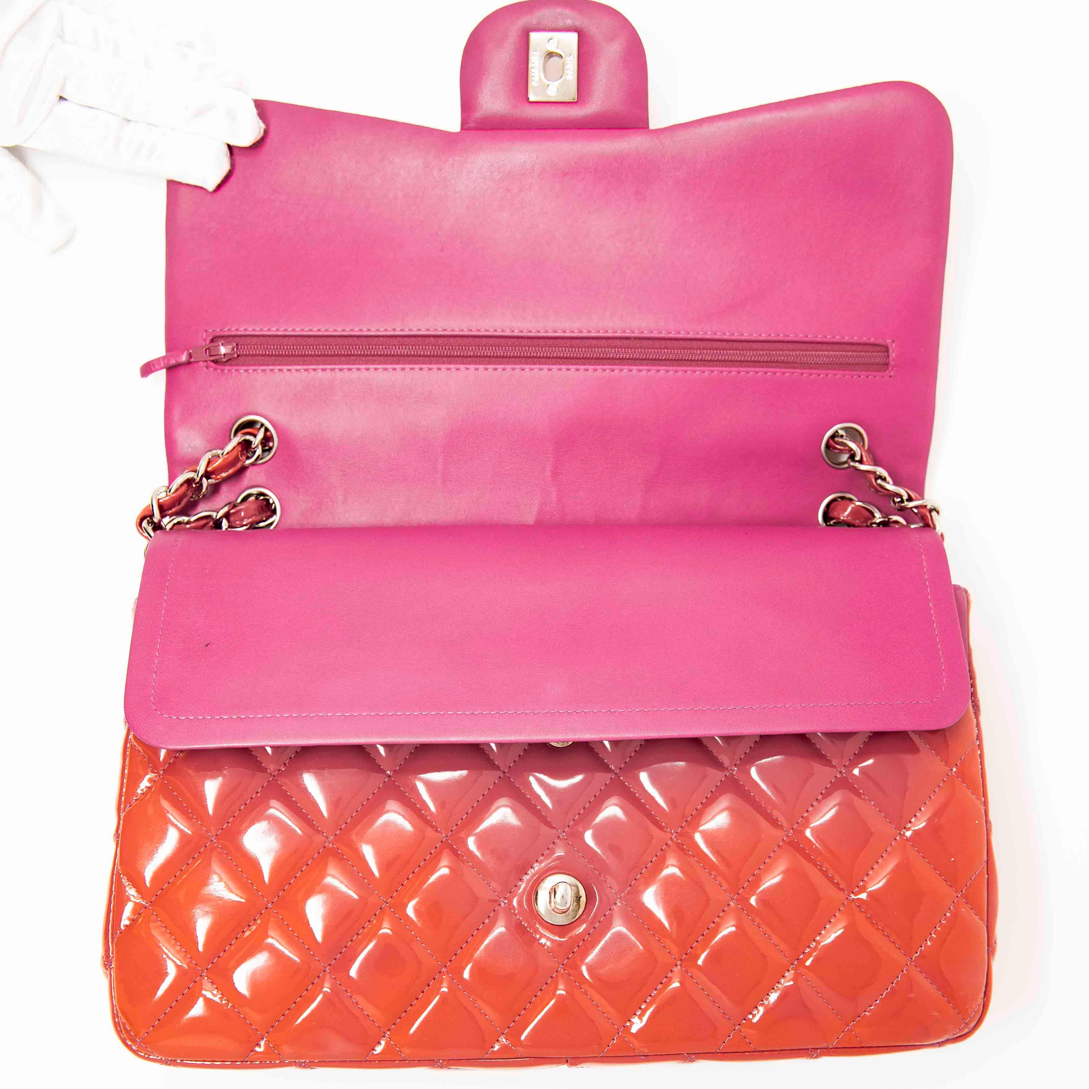 Chanel Pink Patent Leather Classic Jumbo Flap Bag - Luxury Designer Handbag for Women, Perfect for Parties & Special Occasions