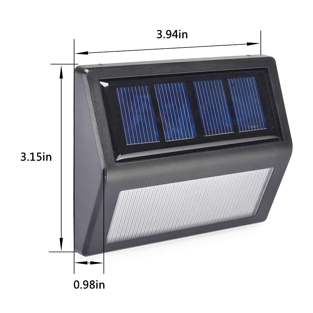 6 Pack Solar Deck Lights Outdoor Waterproof - LED Solar Step Lights for Stair Railing, Patio, Fence, Wall & Walkways (Warm White) - Perfect for Garden, Pathway & Landscape Lighting at Night