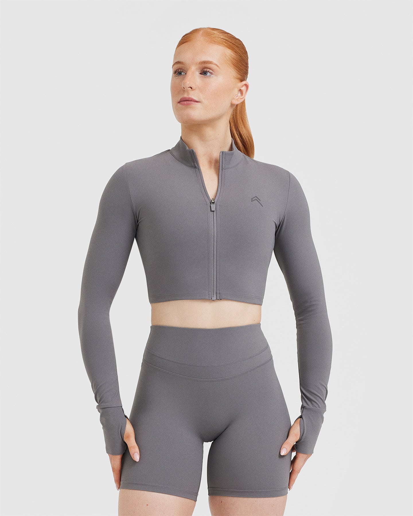 Unified Crop Jacket for Women - Stylish Ash Grey Lightweight Outerwear | Perfect for Spring, Fall & Casual Outings