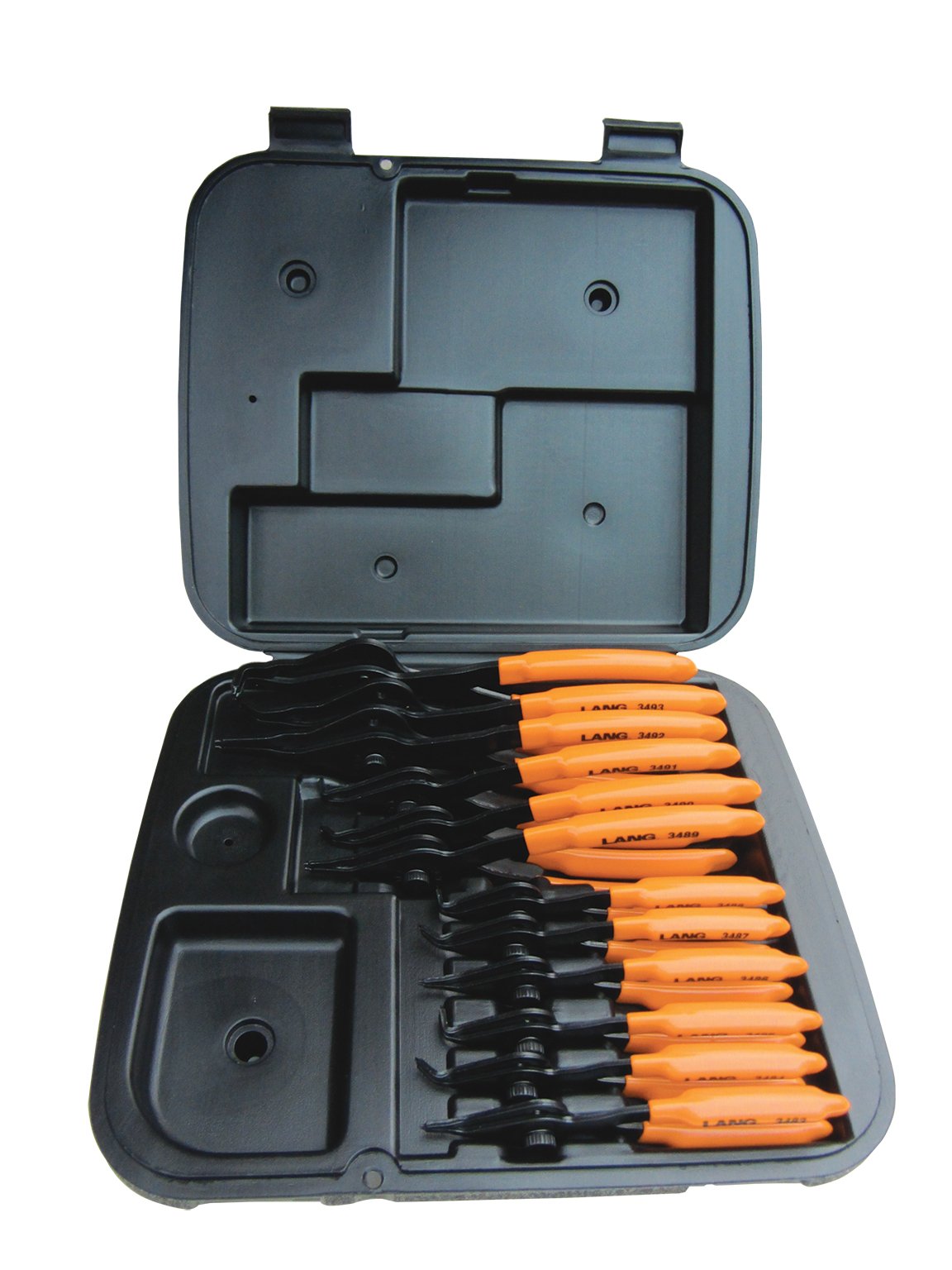 Lang Tools (3495) 12-Piece Fixed Tip Combination Internal/External Snap Ring Pliers Set - Professional Automotive & Machinery Repair Tool Kit for DIY and Industrial Use