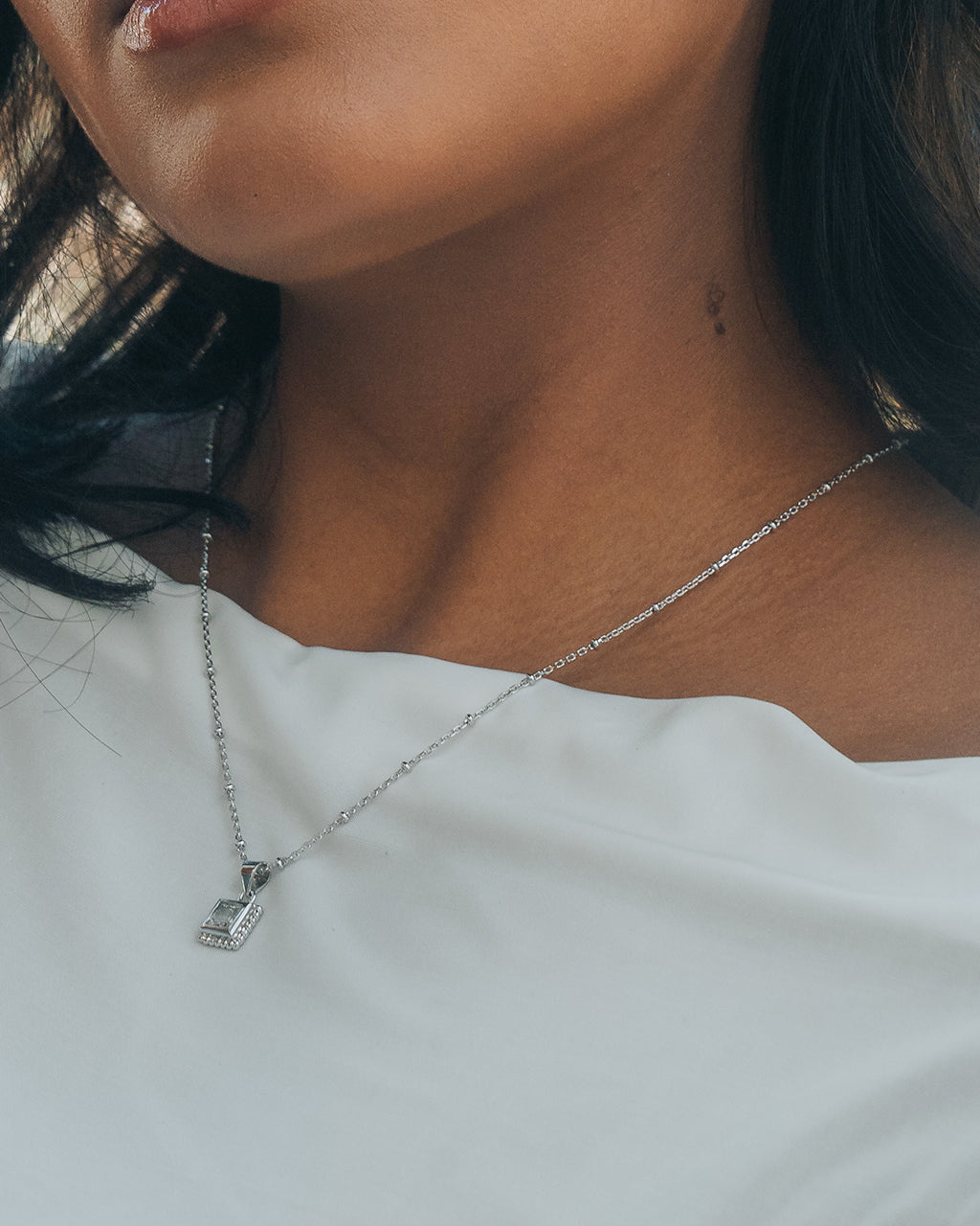 Elegant Cassia CZ Square Pendant Necklace for Women - Perfect for Parties, Weddings & Everyday Wear | Hypoallergenic & Tarnish-Free Jewelry