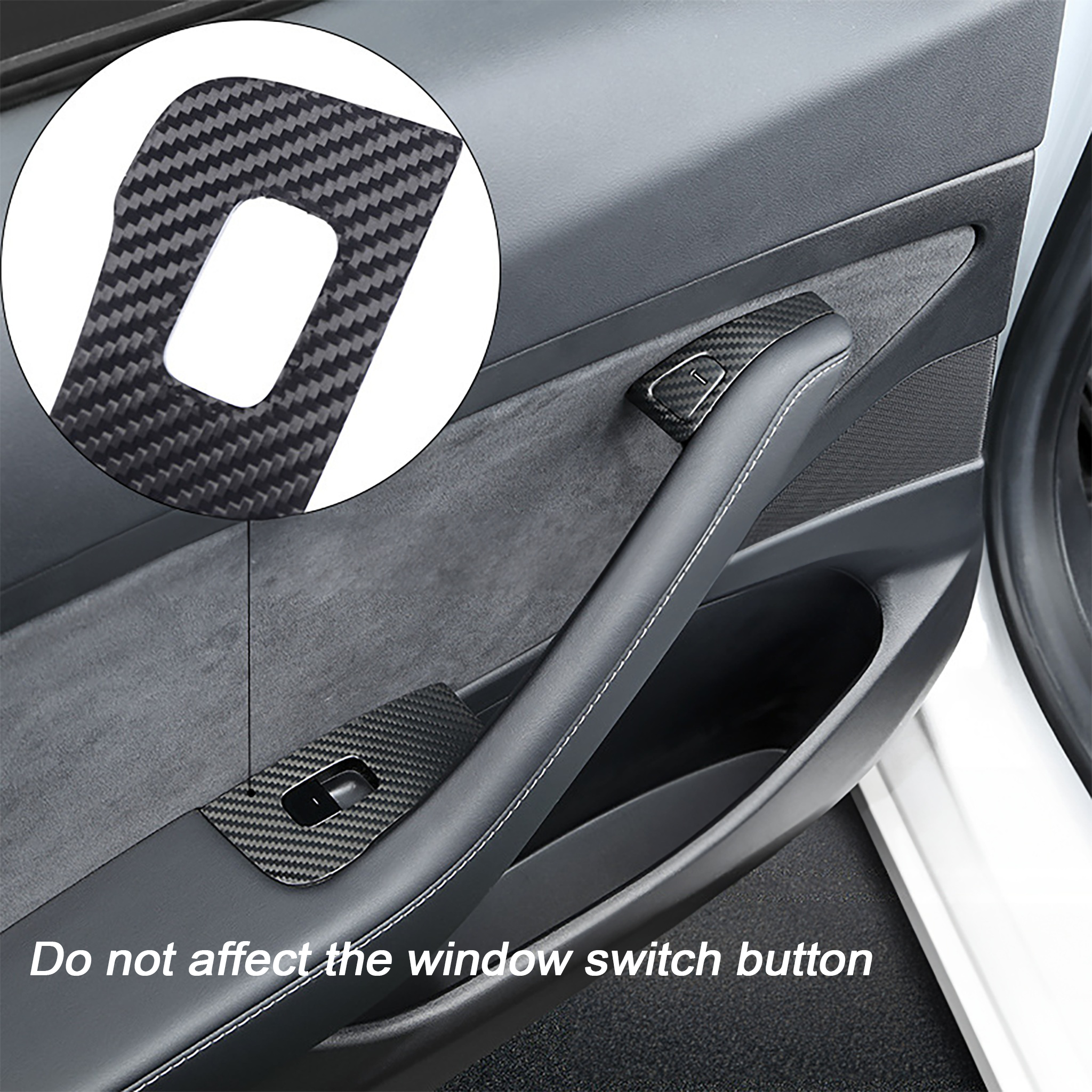Premium Real Carbon Fiber Window Switch Trim Cover for Tesla Model 3 & Y | 2024+ Model 3 Highland (RHD/LHD Compatible) | Interior Upgrade & Luxury Car Accessory | Perfect for Car Enthusiasts & Tesla Owners