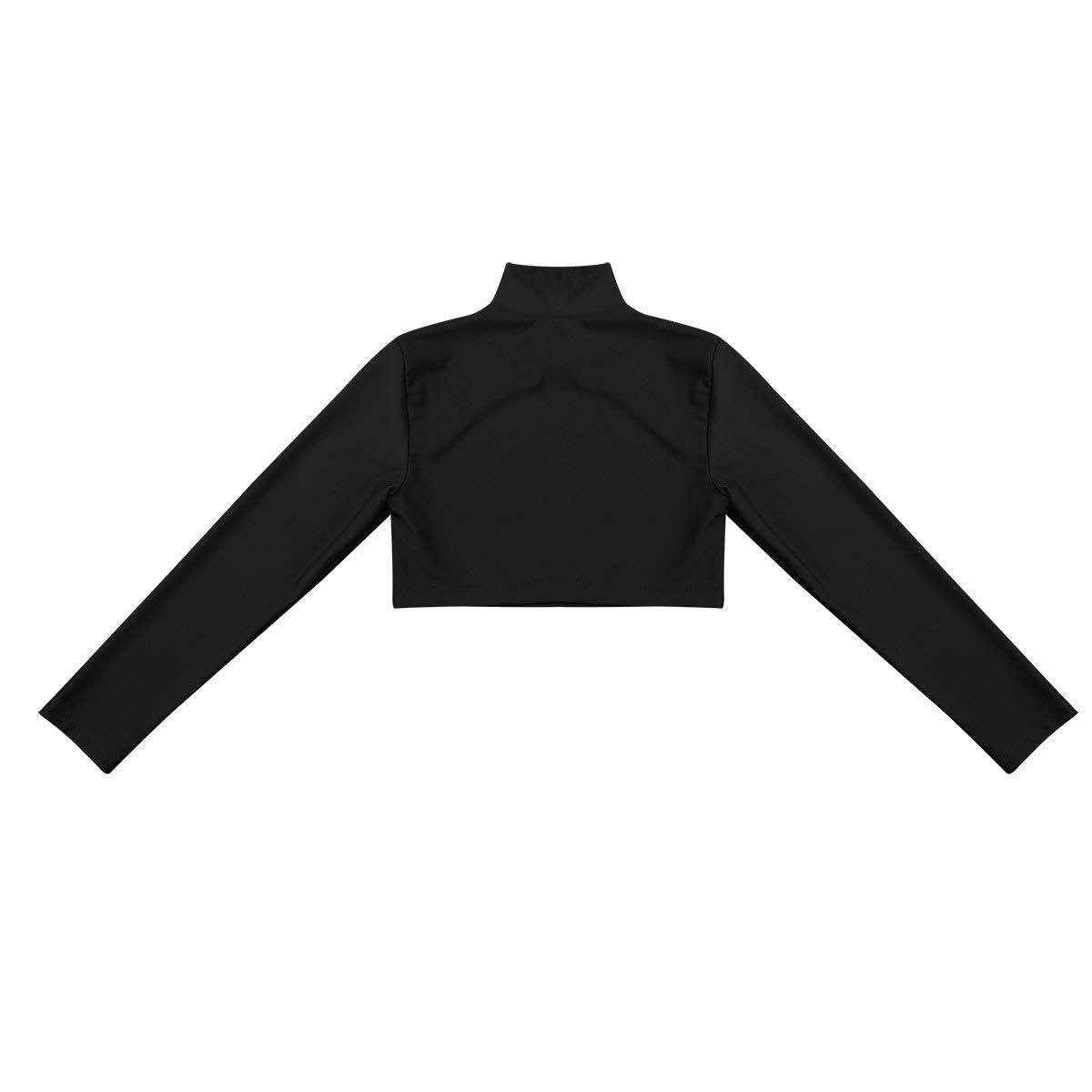 Nikiikoo Girls Long Sleeve Turtleneck Dance Top - Stretchy Ballet & Gymnastics Crop Shirt for Kids - Perfect for Dance Class, Performance, and Sports Practice