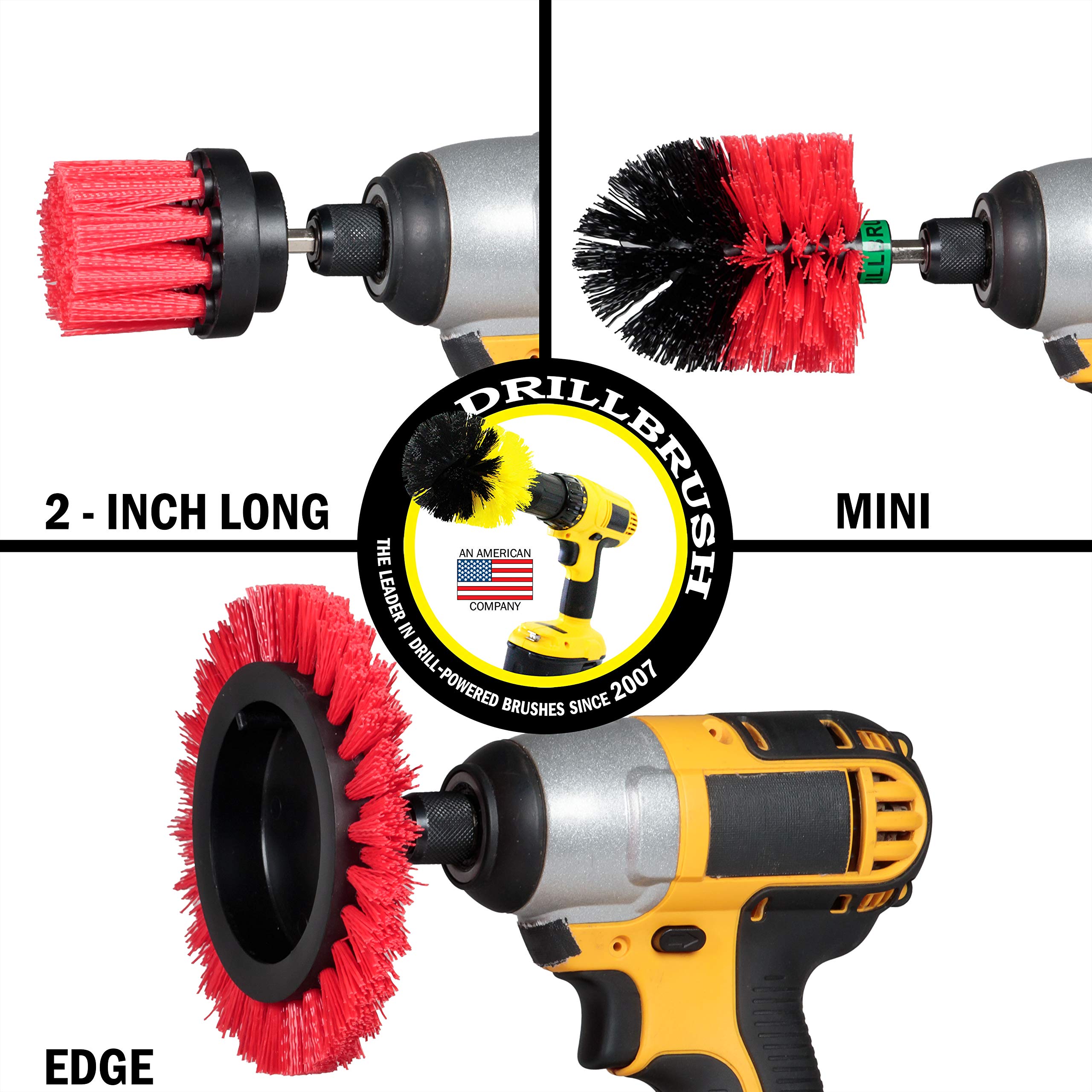 3-Piece Heavy Duty Outdoor Cleaning Brush Set - Stiff Bristle Power Scrubber for Deck, Patio, Concrete, Brick & Stone - Garden & Driveway Cleaning Tools Kit (Perfect for Outdoor Furniture, Walkways & Garage Floors)