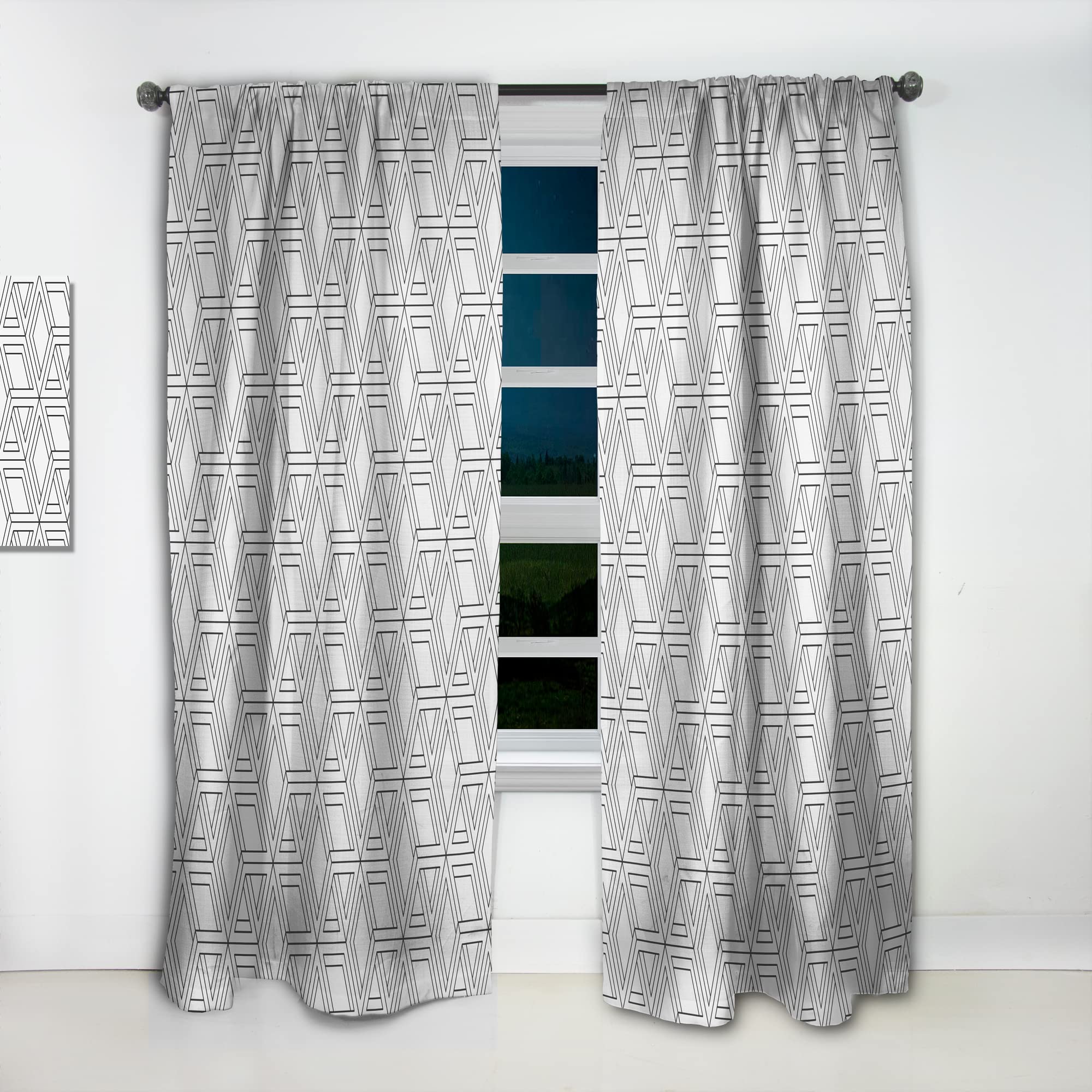 DesignQ Op Art Geometric Pattern Thermal Insulated Curtains - Single Panel 52x63 Inches - Blackout Drapes for Bedroom & Living Room - Modern Home Decor for Windows