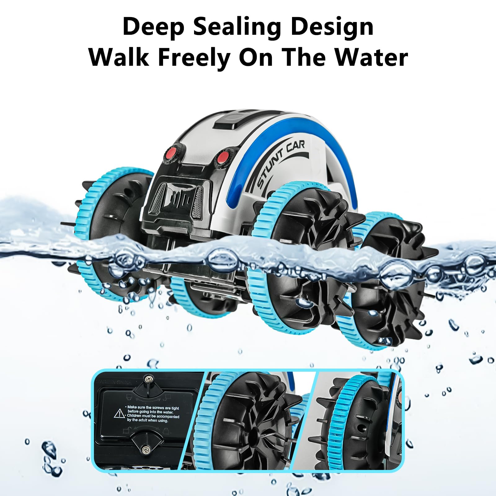Cheerwing 2.4GHz Amphibious RC Car - All Terrain Waterproof Remote Control Stunt Vehicle with 360° Flips for Boys & Girls | Perfect for Outdoor Play, Pool Parties & Backyard Adventures