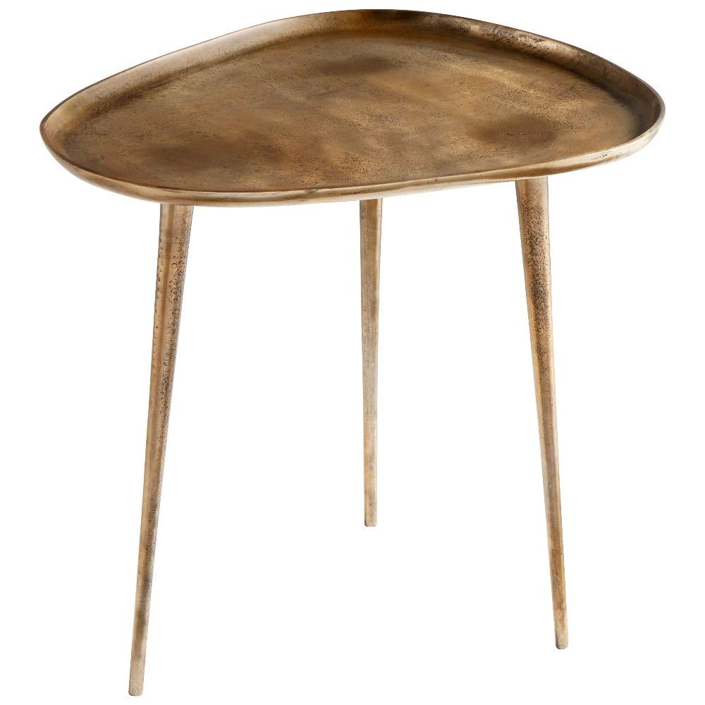 Cyan Design 10116 Large Bexley Side Aluminum Table - Antique Gold Finish Decorative Centerpiece for Home, Office, Wedding - 22.25'' Tall - Perfect for Dining Room, Living Room, and Outdoor Patio Decor