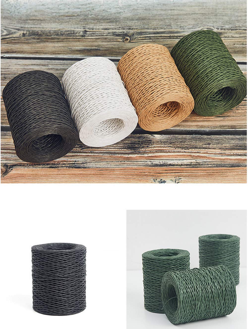 656 Feet Floral Binding Wire - Green Paper Covered Rustic Vine for DIY Flower Arrangements, Wedding Decorations, Wreath Making & Craft Projects | Perfect for Bouquets, Centerpieces & Home Decor