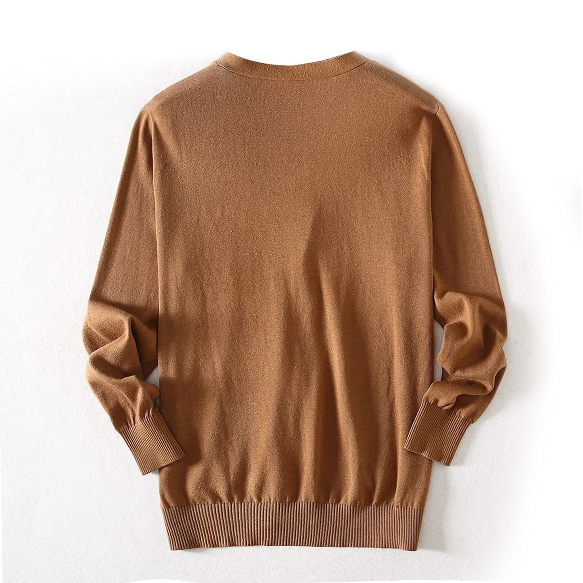ZHILI Men's Cardigan Sweater - 100% Cotton Pure Color Knit Pullover for Casual Wear & Office Outfits
