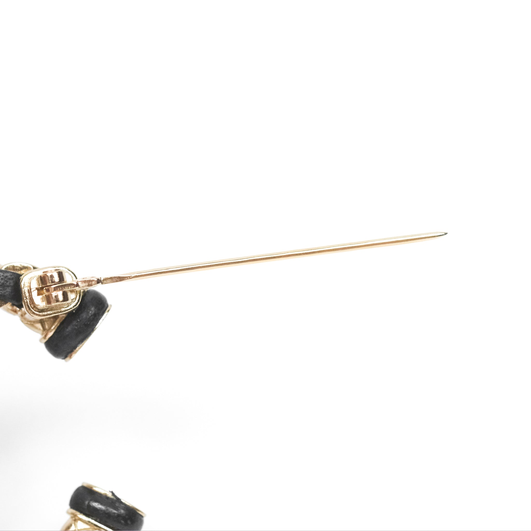 Chanel CC Black Lambskin Brooch in Gold Tone - Elegant Luxury Pin for Women - Perfect for Jackets, Bags, and Special Occasions