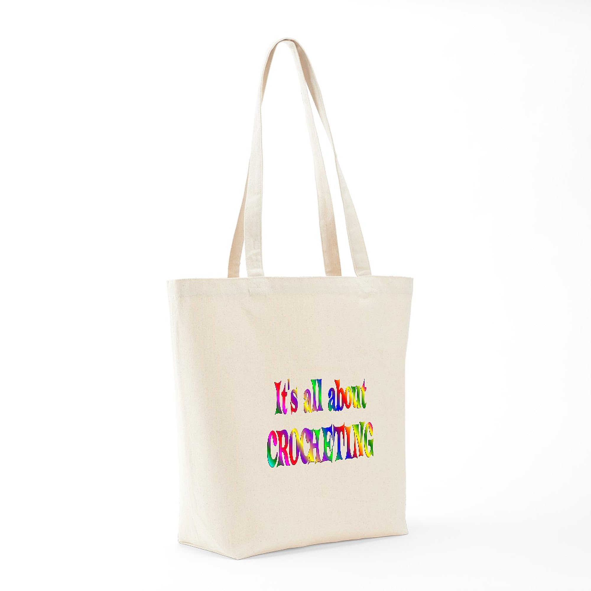 About Crocheting Tote Bag - Natural Canvas Reusable Shopping Bag for Groceries, Beach & Daily Use | Eco-Friendly Cotton Tote | Personalized Gift Idea