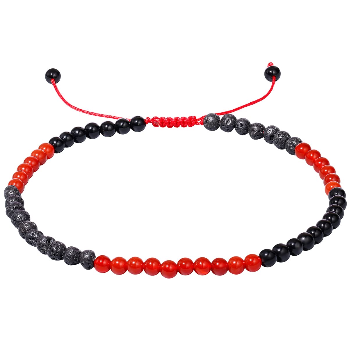 Jewever Women's Anklet Bracelet - Tiger Eye, Lava Stone & Black Obsidian Healing Crystal Jewelry for Good Luck, Stress Relief & Positive Energy | Aromatherapy Essential Oil Diffuser | Perfect for Yoga, Meditation & Everyday Wear