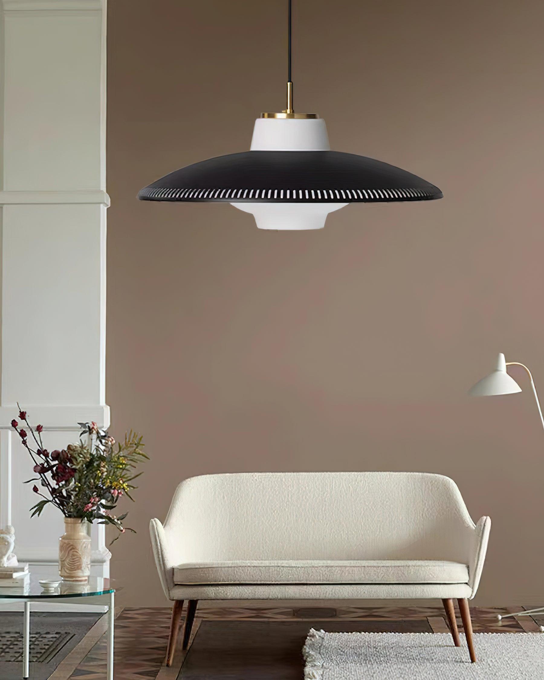 Modern Alien Frisbee Pendant Light Fixture - UFO-Inspired Hanging Lamp for Living Room, Bedroom & Dining Room Decor