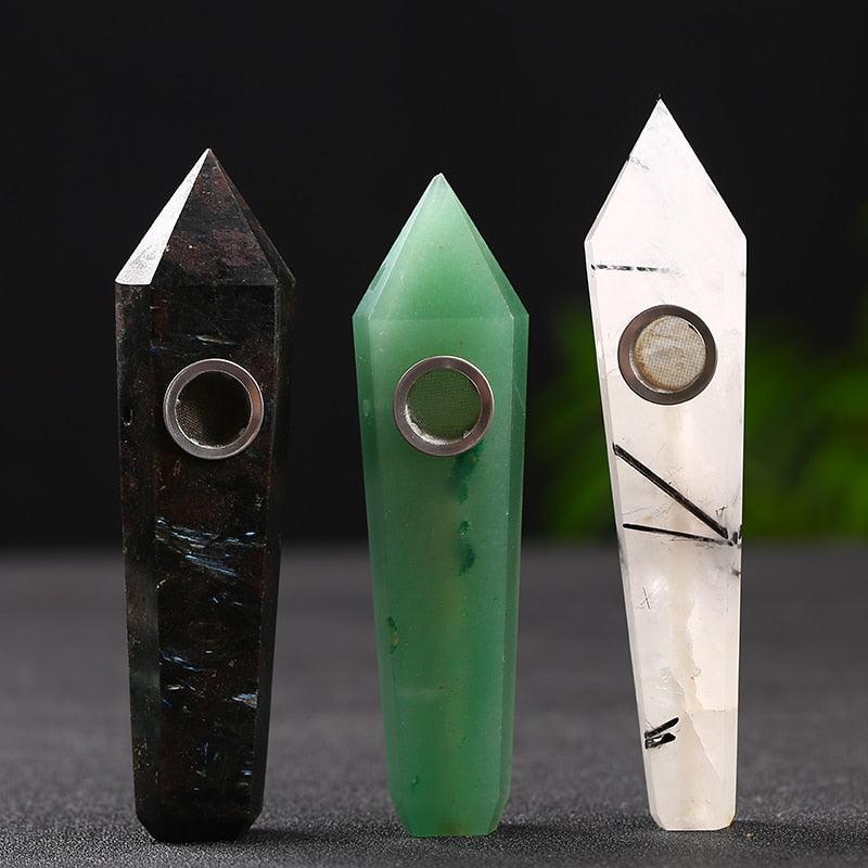 Natural Amethyst Reiki Healing Pipe | Smooth Crystal Stone Smoking Pipe for Meditation & Relaxation | Portable Spiritual Accessory for Energy Cleansing & Stress Relief