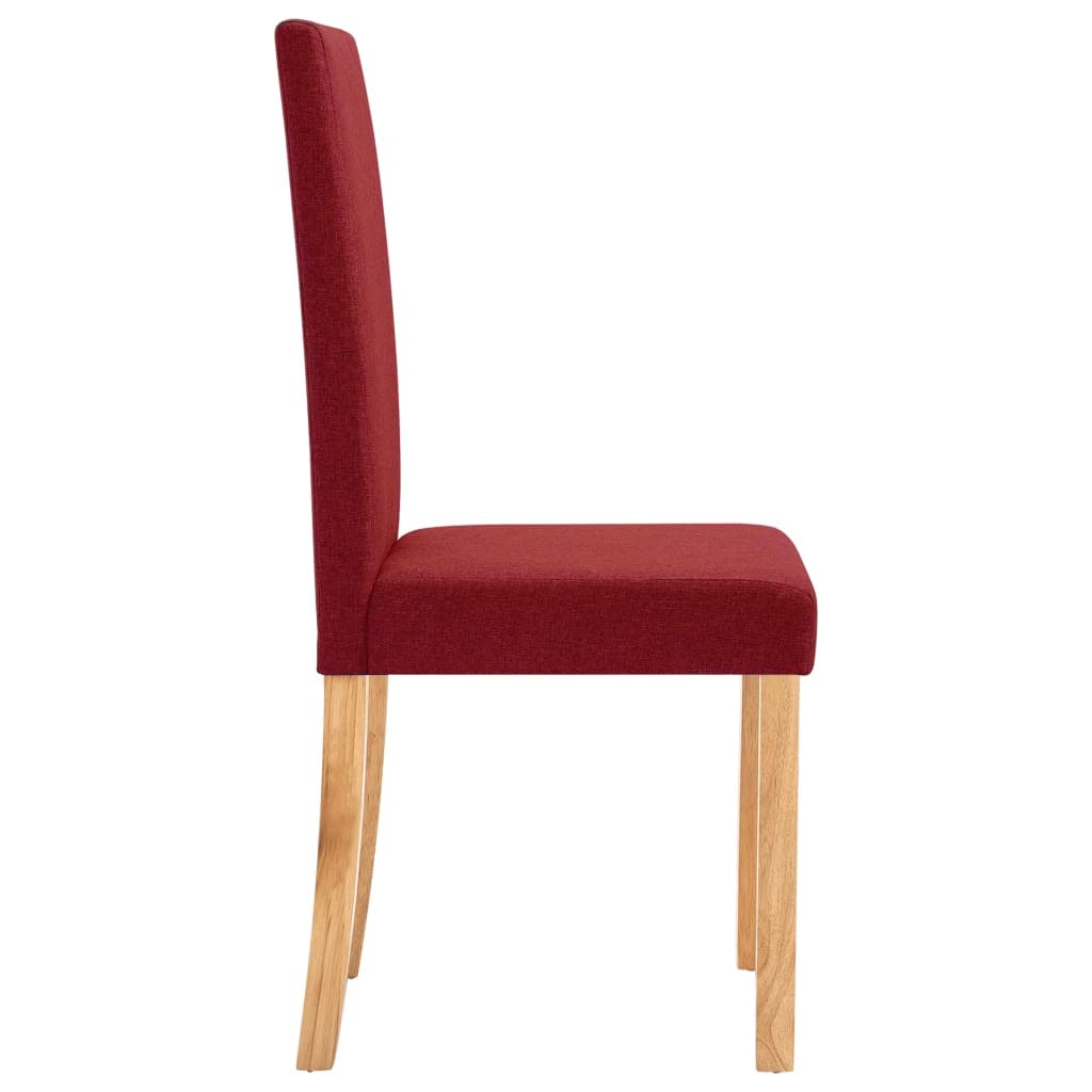 SKM Dining Chairs Set of 4 - Wine Red Fabric Upholstered Kitchen Chairs for Dining Room, Restaurant & Home Decor (Model 9231)