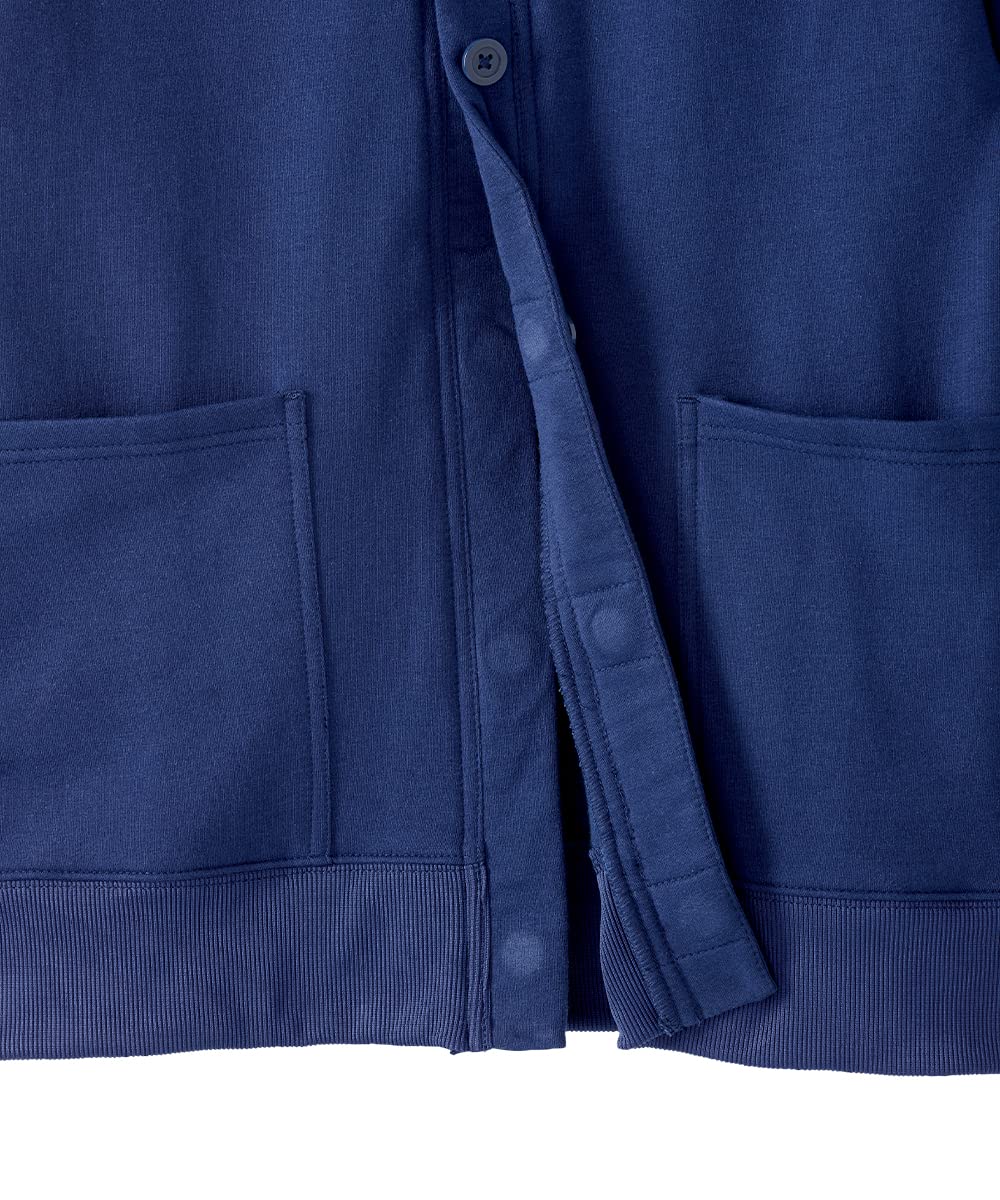 Women's Magnetic Button Adaptive Fleece Cardigan with Two Pockets - Cozy Winter Wear for Home, Office & Travel