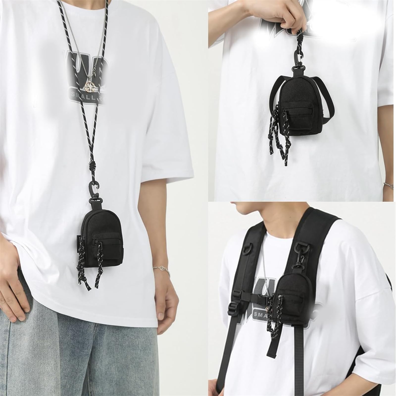 Stylish Mini Crossbody Pendant Bag for Men & Women - Small Shoulder Purse with Adjustable Strap for Hiking, Travel & Daily Use (3-Piece Set, One Size)