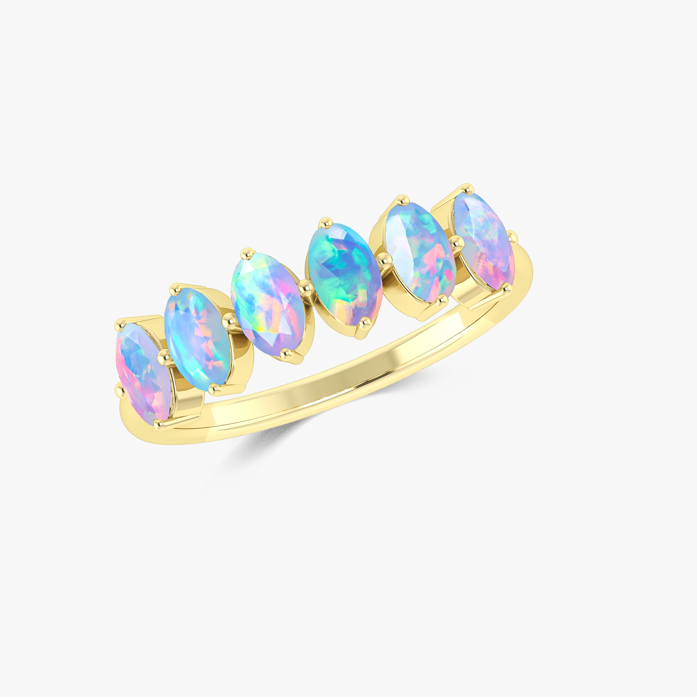 White Fire Oval Opal Gemstone Ring for Women - Elegant Sterling Silver Jewelry for Engagement, Wedding & Special Occasions