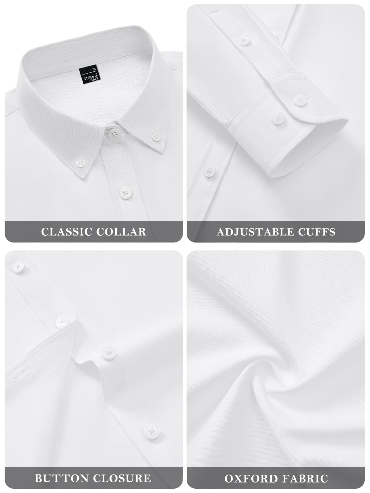 Siliteelon Women's Fitted Button Down Oxford Shirt - 100% Cotton Long Sleeve Collared Dress Shirt Wrinkle Free Blouse Top for Office, Business & Casual Wear