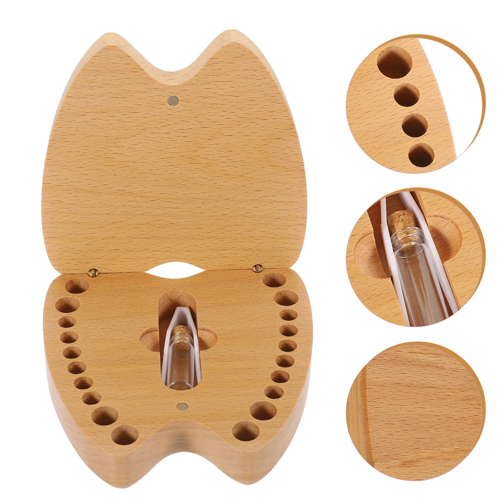 GLSTOY Wooden Baby Tooth Memory Storage Box - Kids Tooth Keepsake Holder for Boys & Girls - Perfect for First Lost Tooth Milestone & Childhood Memories Preservation