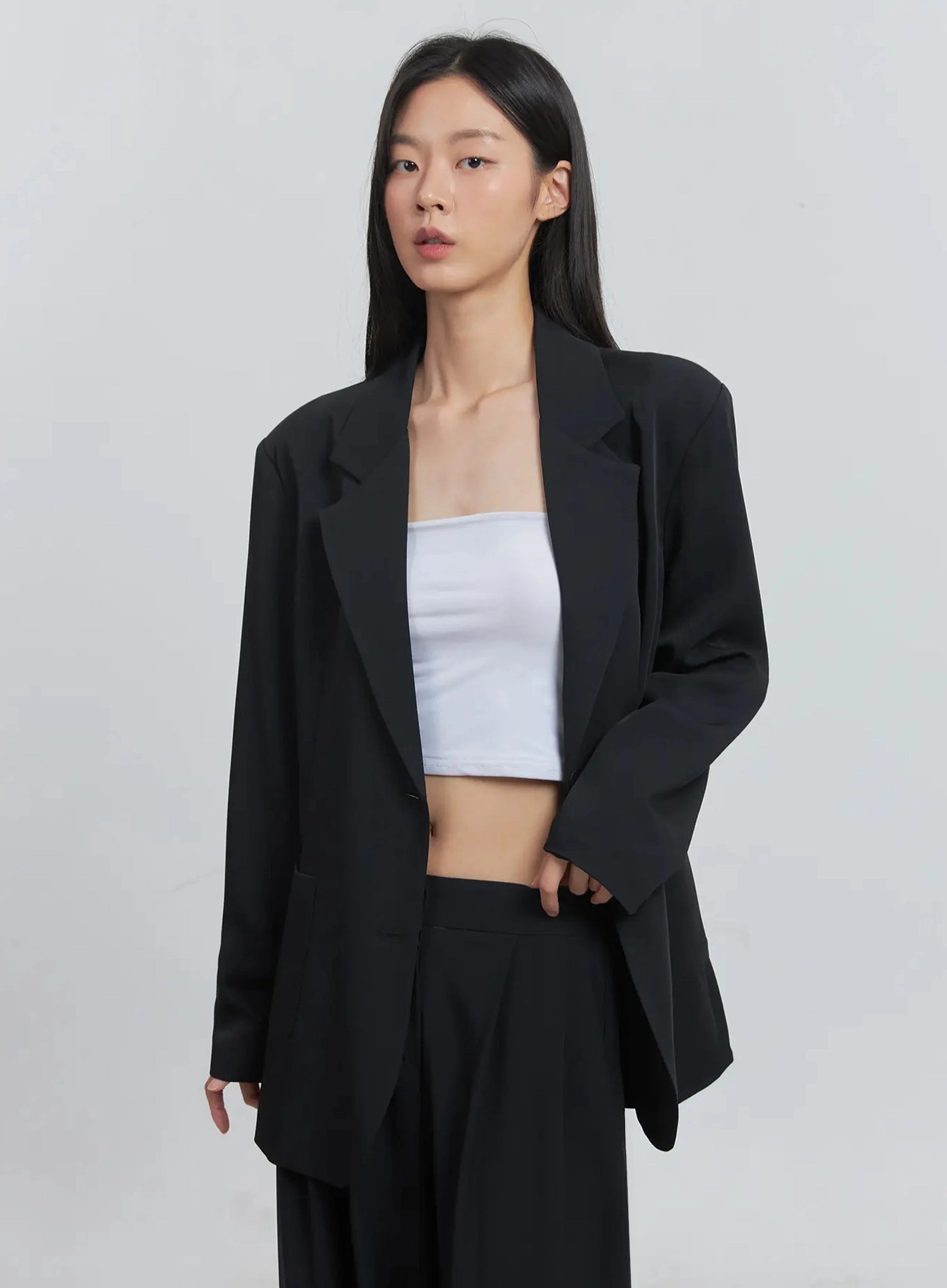 Classic Oversized Blazer for Women - Trendy Black Longline Jacket with Pockets | Perfect for Office, Business Meetings & Casual Outfits