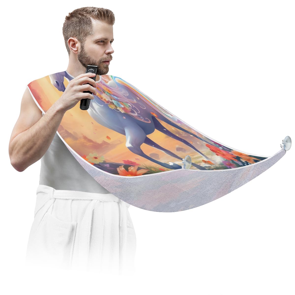 Waterproof Beard Shaving Bib for Men - Artist Apron for Hair Dye & Makeup - Hair Cutting Cape for Barbers - Sink Hair Catcher for Beard Trimming & Lineup Tools (Perfect for Salon, Home Grooming & Barber Shops)