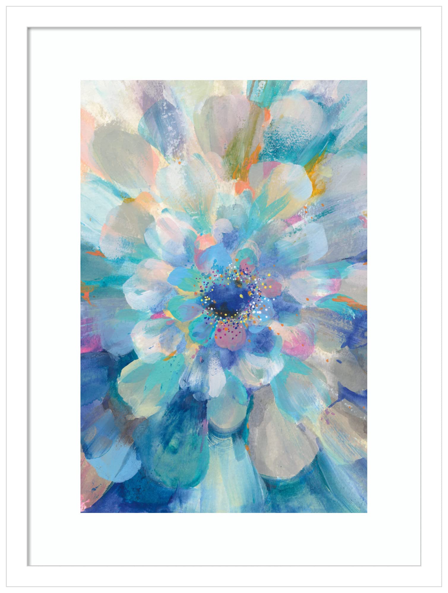 Amanti Art Wood Framed Wall Decor - Danhui Nai Floral II Print 16x21 Inches with White Frame | Perfect for Living Room, Bedroom & Office Decor