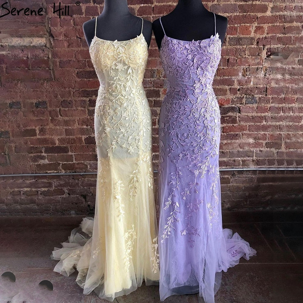 Elegant Green Spaghetti Strap Mermaid Prom Dress 2025 with Crystal Lace - Perfect for Graduation, School Party & Formal Events - LA71162