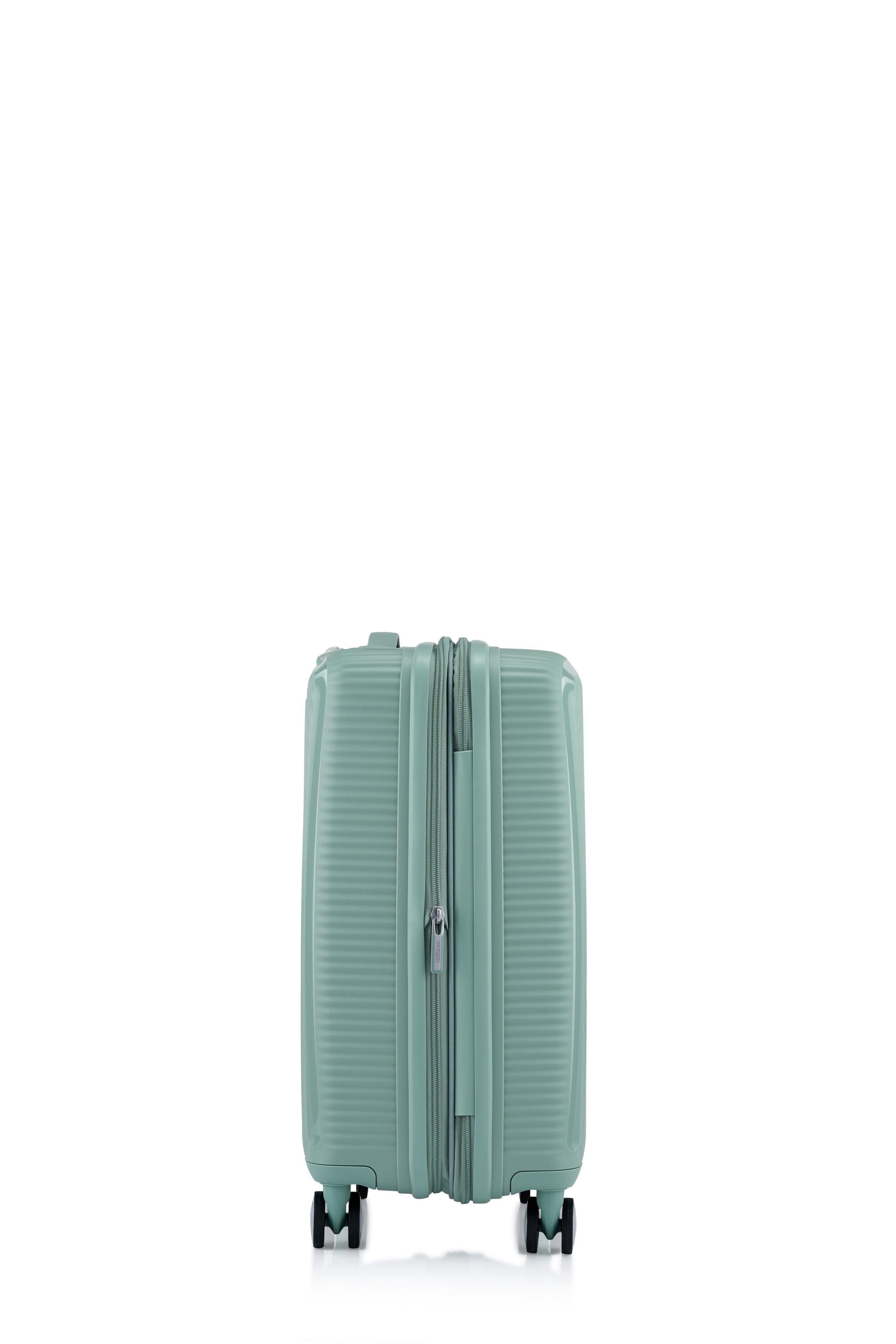 American Tourister 55cm Curio 2.0 Carry-On Luggage - Lightweight Spinner Suitcase with 360° Wheels, Urban Green Color | Perfect for Business Travel & Weekend Getaways