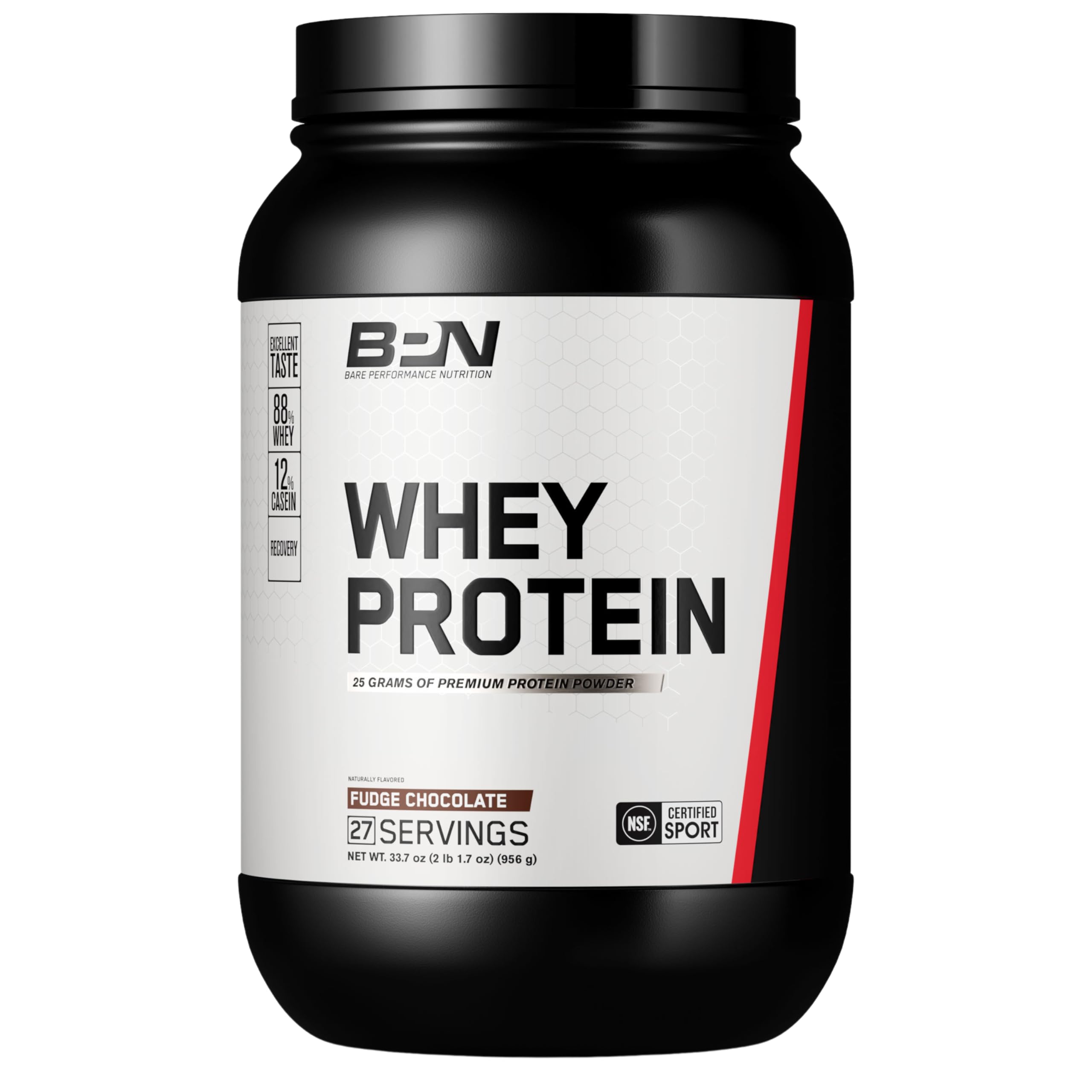 BPN Whey & Casein Protein Powder Blend - Fudge Chocolate Flavor, 25g Protein per Serving for Lean Muscle Recovery | Third Party Tested | 27 Servings | Ideal for Post-Workout, Meal Replacement & Muscle Growth