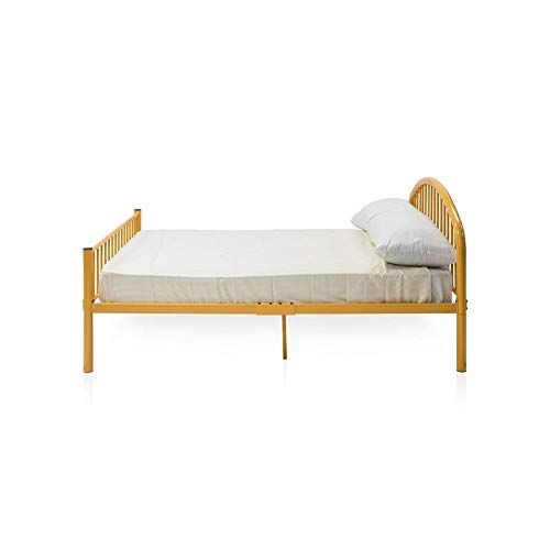 Furniture of America Capelli Contemporary Metal Slat Full Panel Bed in Orange - Modern Platform Bed Frame for Bedroom, Guest Room, or Dorm