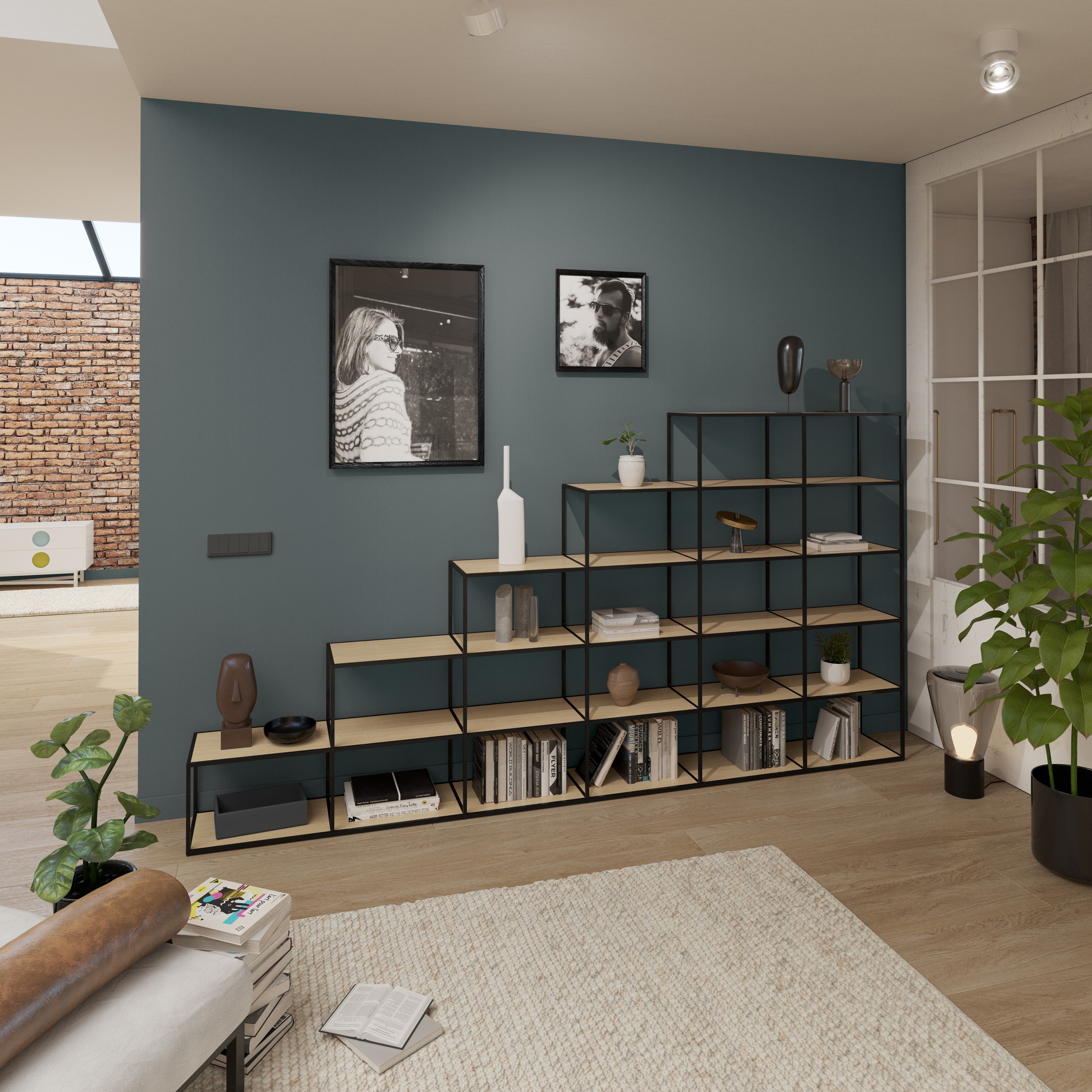 LIUM Decorative Shelving Unit XL 2x5 - Modern Wood Wall Shelf for Living Room, Bedroom & Office Storage - Perfect for Displaying Books, Plants & Home Decor