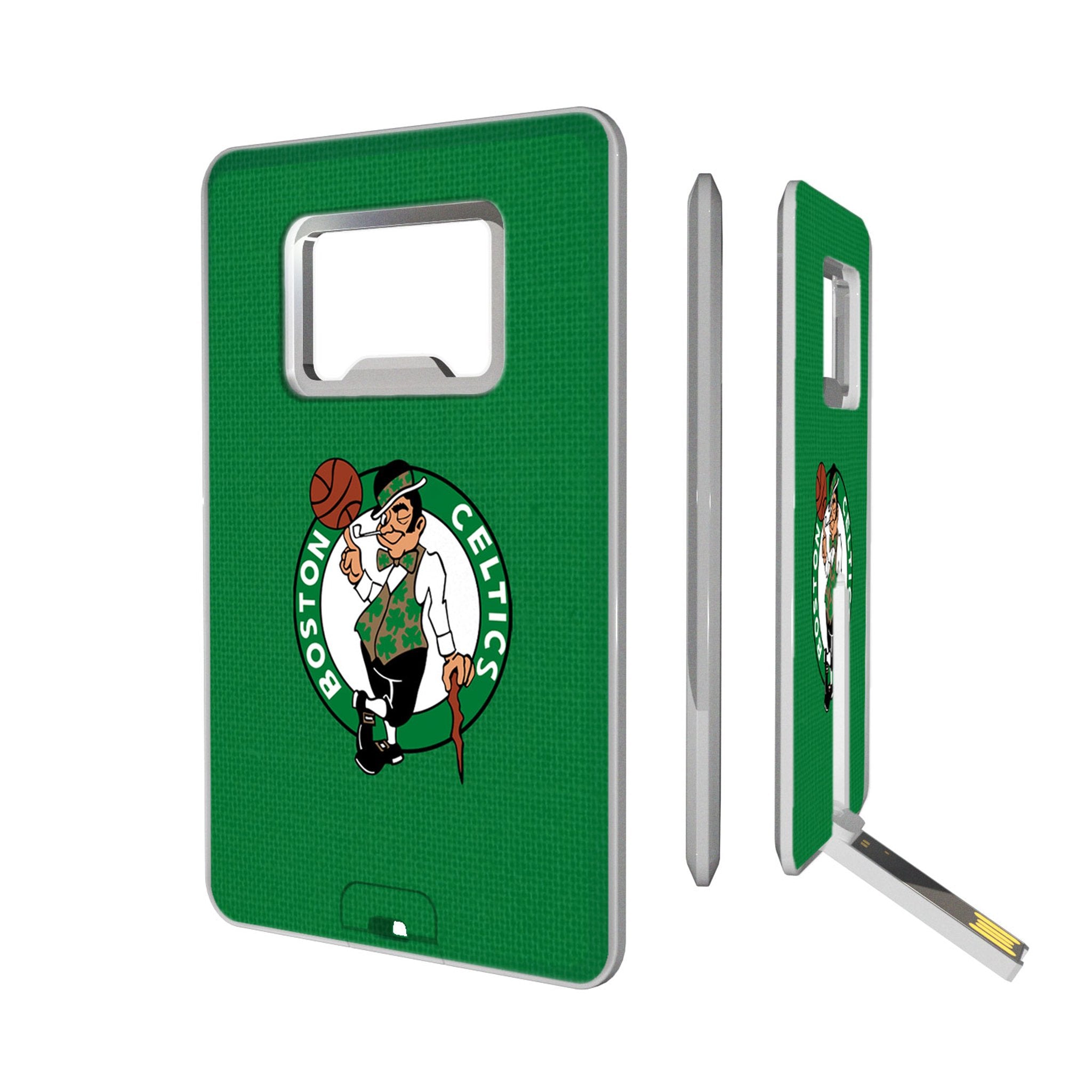 Boston Celtics 32GB USB Flash Drive with Credit Card Design & Bottle Opener - Perfect for Celtics Fans, Office Use, and Portable Data Storage