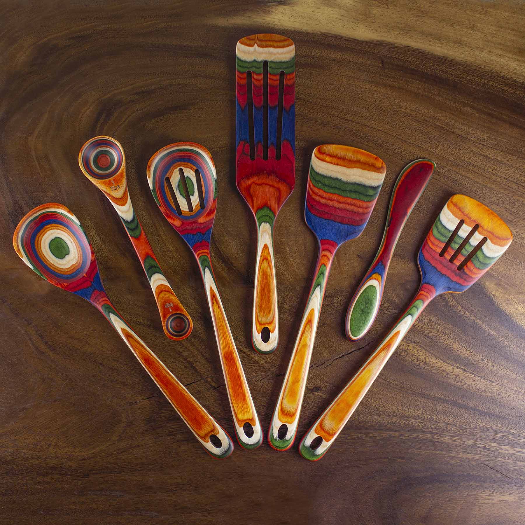 Baltique® Marrakesh Collection 7-Piece Nonstick Cooking Utensil Set - Wooden Handle Kitchen Tools for Baking, Frying & Stirring - Perfect for Home Chefs & Gift Giving