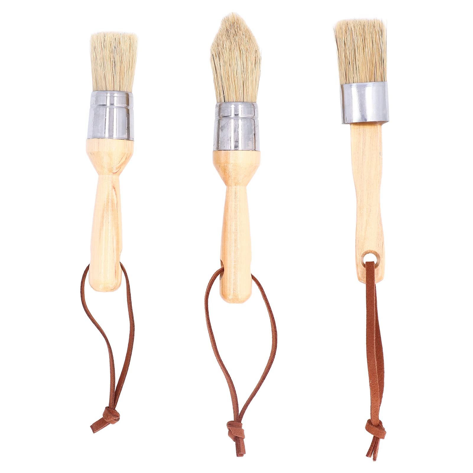 3PCS Paint Brushes Set - Wooden Handle DIY Waxing Bristles for Home Decoration, Stain & Craft Projects - Perfect for Furniture Painting, Wall Art & DIY Home Improvement