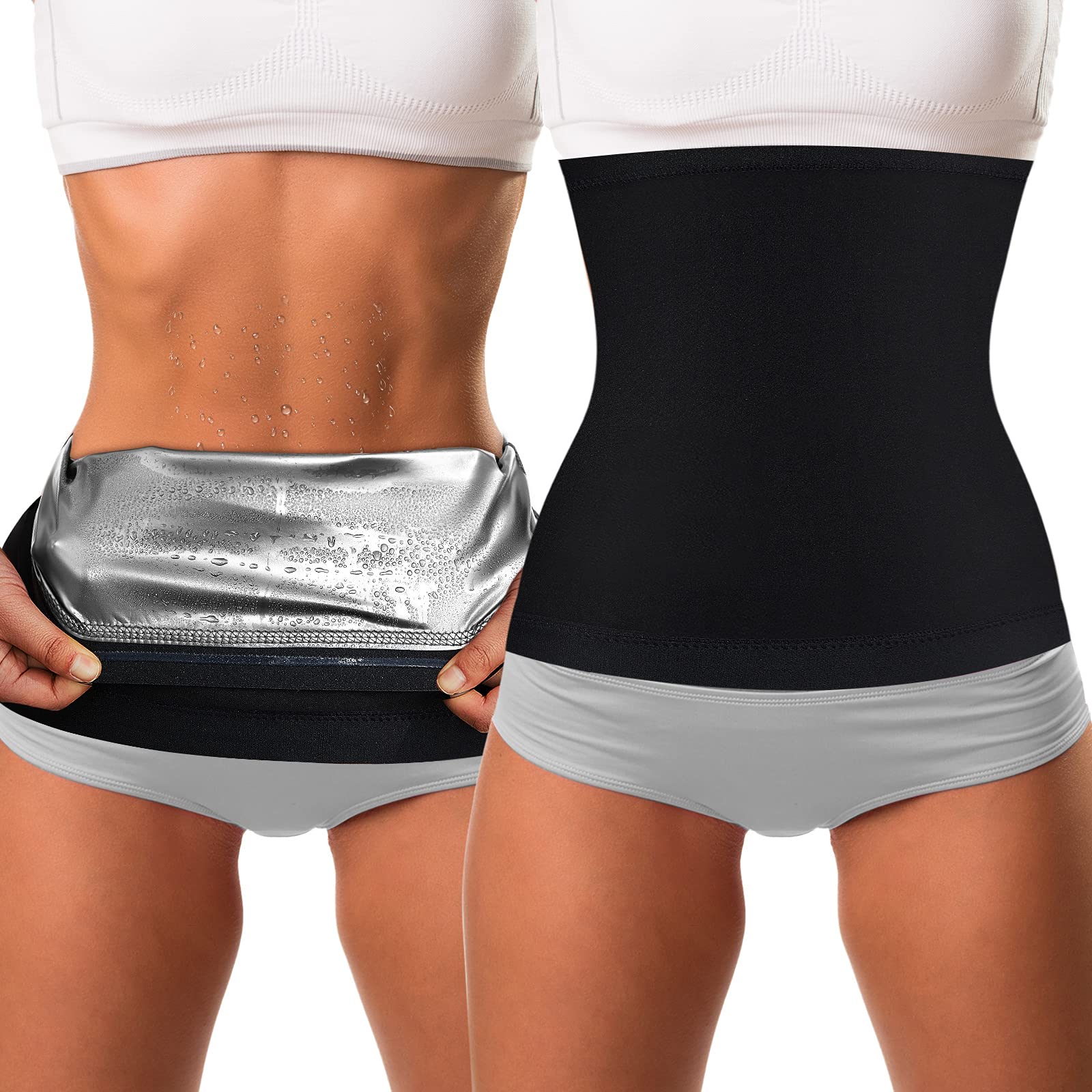 Geyoga Waist Trimmer for Women - Sweat Waist Trainer Wrap & Stomach Slimming Belt for Weight Loss, Body Shaping & Toning | Perfect for Workout, Gym & Postpartum Recovery