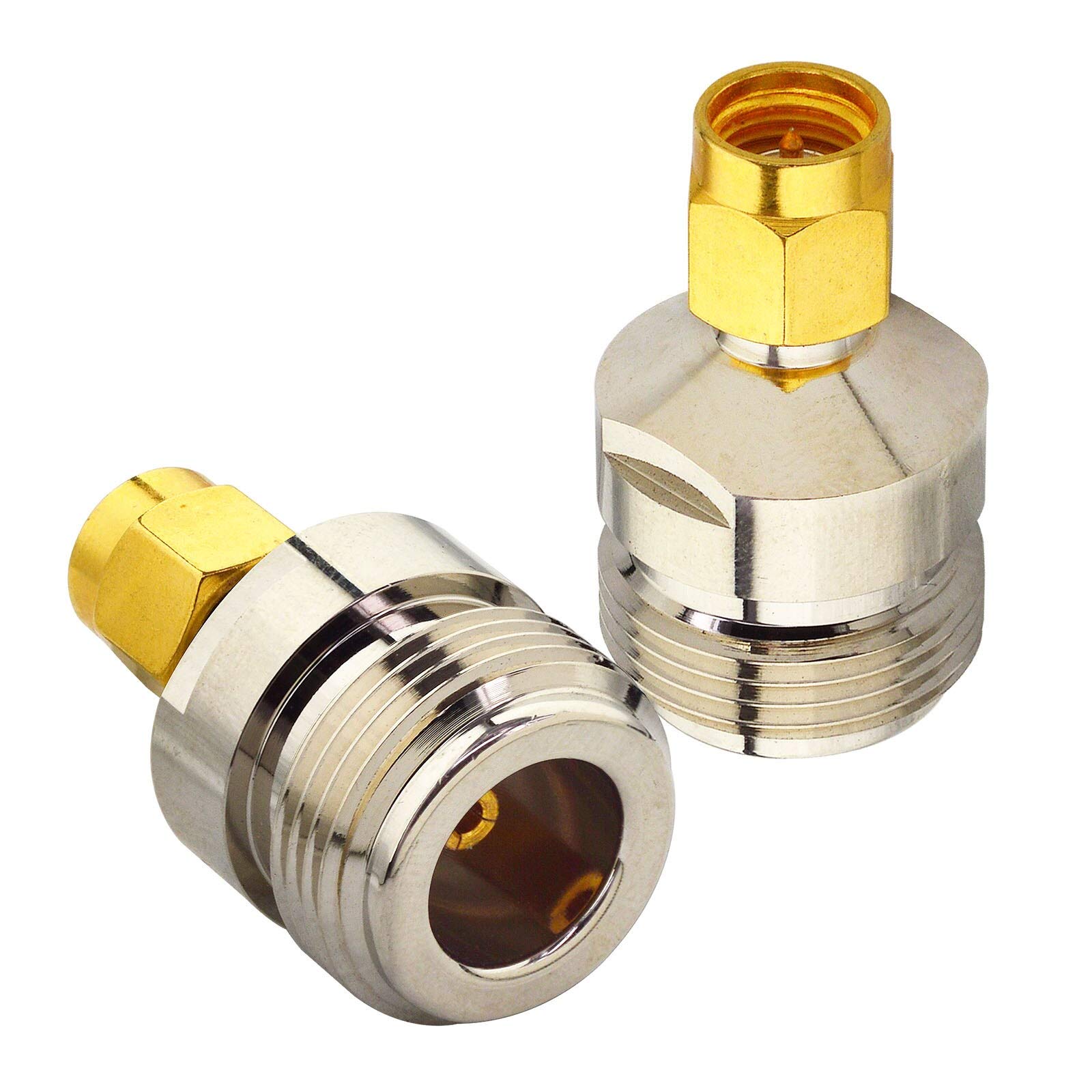 2-Pack SMA Male to N Female RF Coaxial Adapter Connectors - High Frequency for Ham Radio, Antenna, CCTV & Wireless Networks