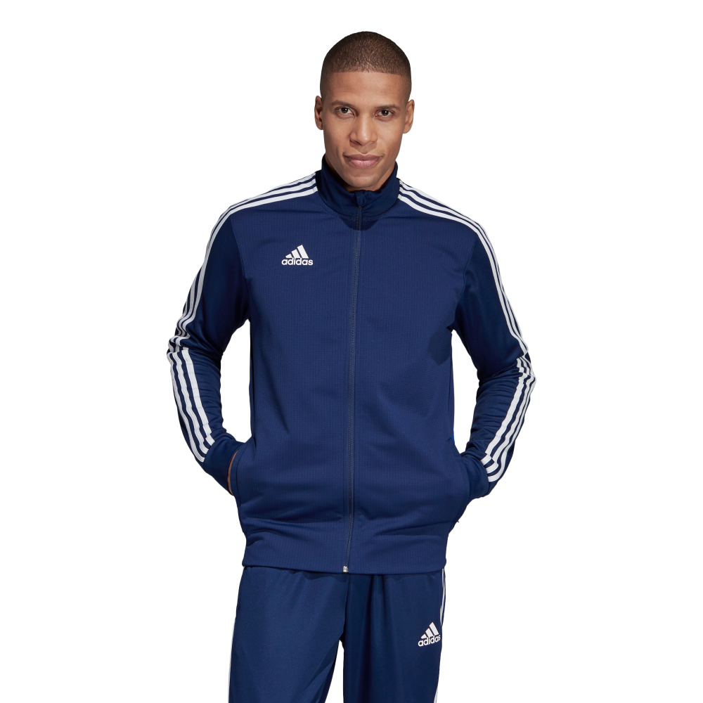 Adidas Tiro 19 Men's Training Jacket - Dark Blue/Blue/White - Lightweight Performance Jacket for Gym, Running & Outdoor Sports