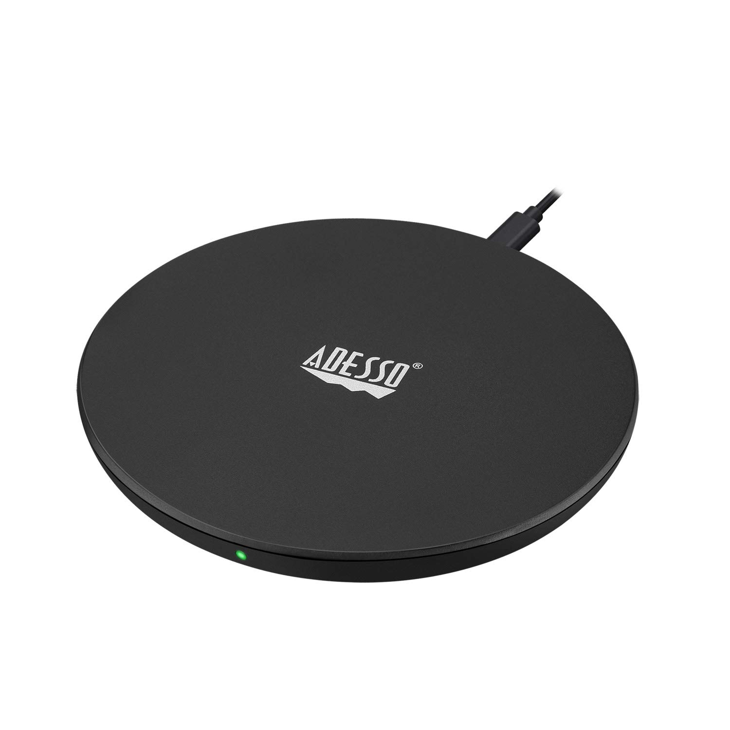 Adesso AUH-1010 10W Max Qi-Certified Fast Wireless Charger Pad - Compatible with iPhone 15/14/13/12, Samsung Galaxy S23/S22/S21, AirPods & Qi-Enabled Devices - Perfect for Home, Office & Nightstand Charging