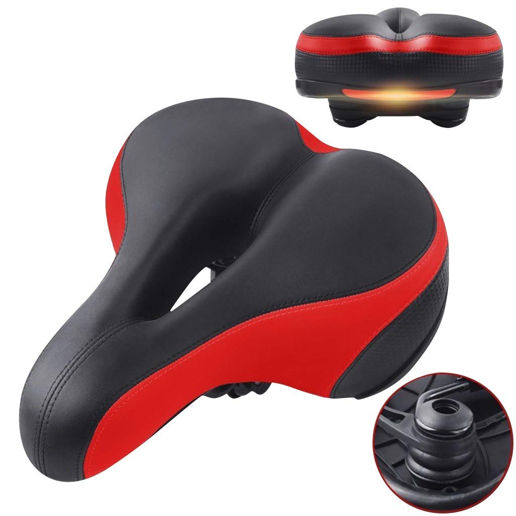 Kenxen Ultra Comfortable Bicycle Seat - Wide Memory Foam & Gel Bike Seat with Dual Shock Absorbing Ball - Universal Fit for Men & Women - Includes Mounting Wrench - Perfect for Long Rides, Commuting & Road Bikes