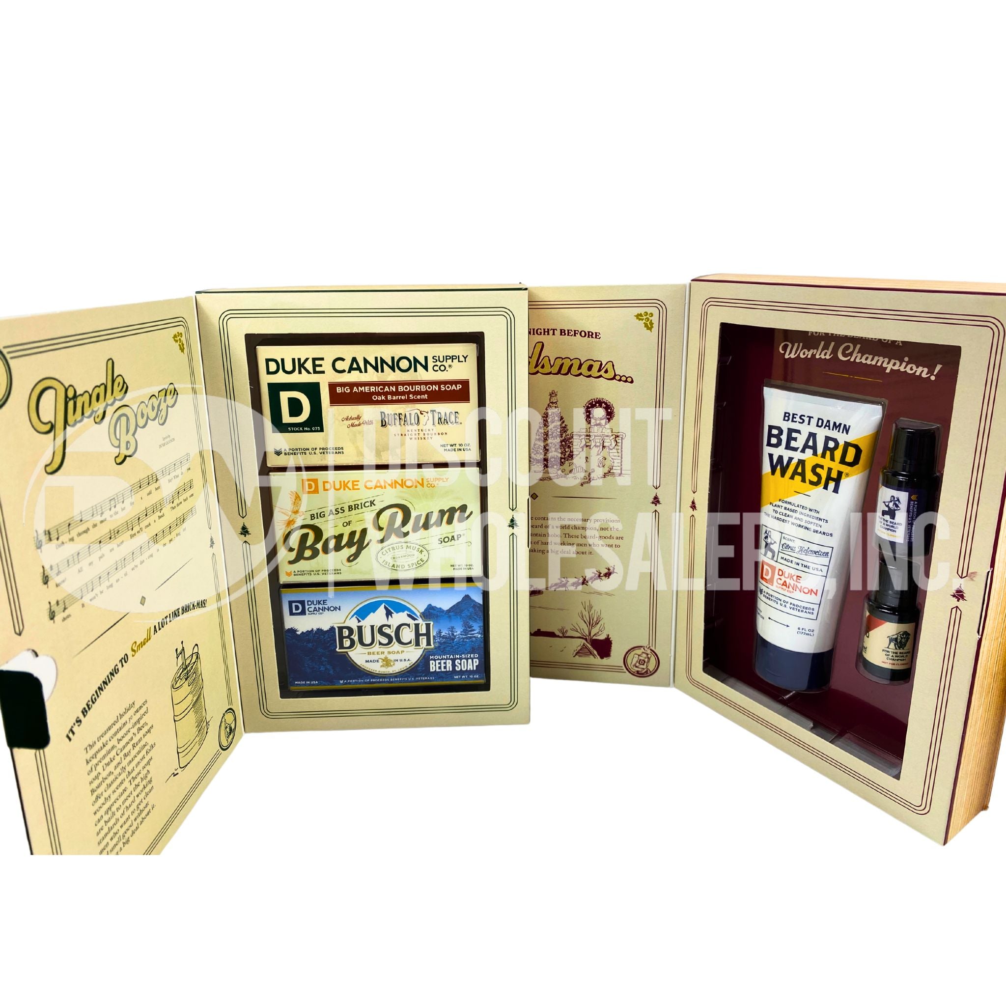 Duke Cannon Jingle Booze Soap Set & The Beard That Stole Christmas Mix - 40 Pcs Holiday Gift Set for Men | Perfect for Christmas Stocking Stuffers, Secret Santa Gifts & Beard Care