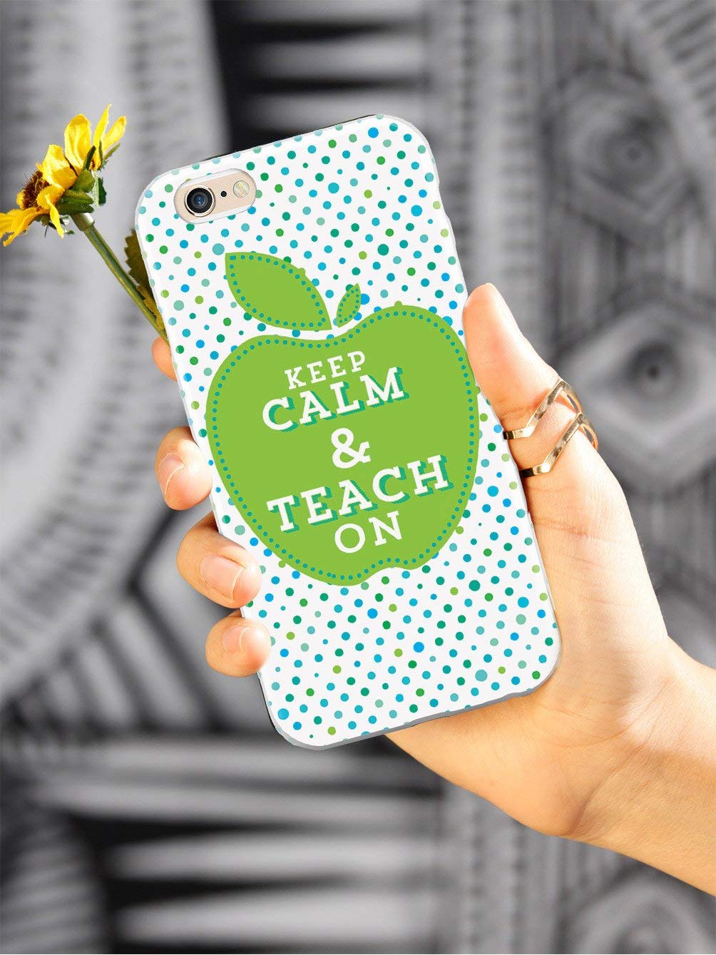 Inspired Cases - iPhone Xs Max Case - 3D Textured Protective Cover for Apple iPhone Xs Max - Keep Calm and Teach On - Teacher Gift - Perfect for Classroom, School & Everyday Use