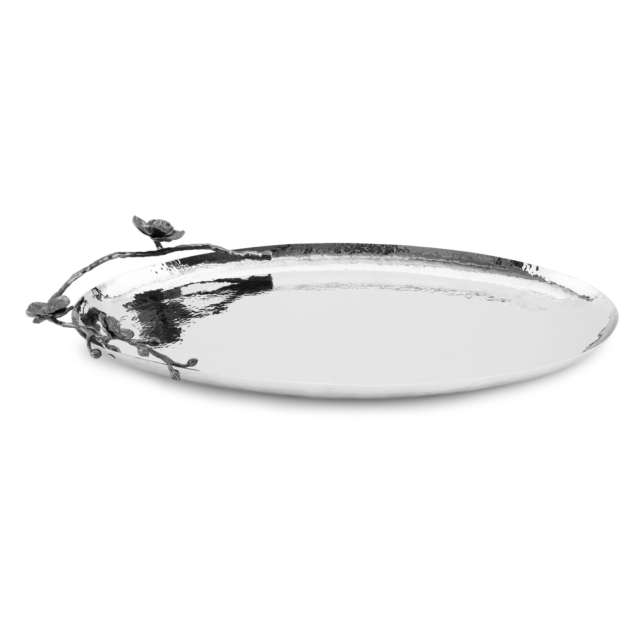 Elegant Black Orchid Oval Serving Platter - Perfect for Dinner Parties, Appetizers & Home Decor