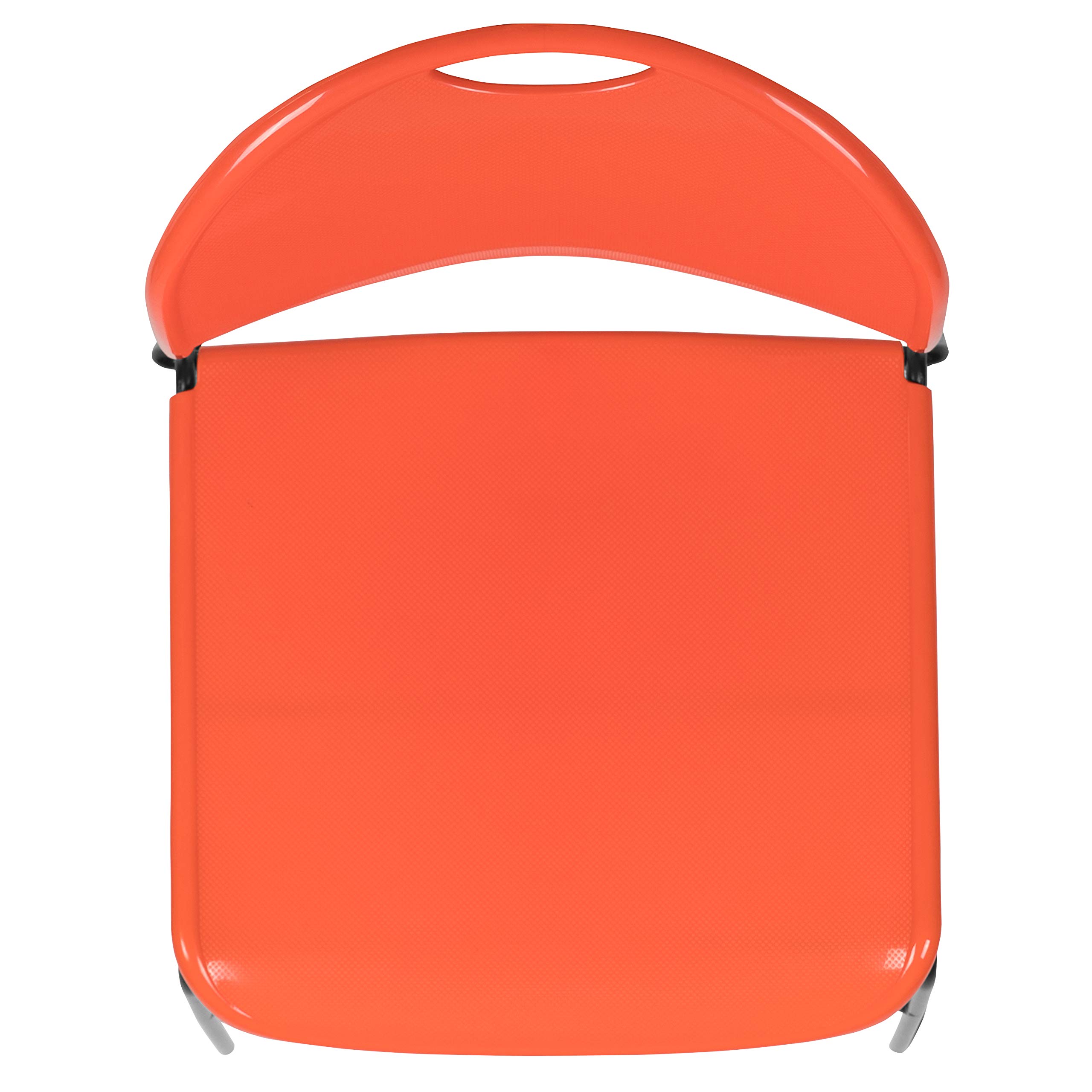 EMMA + OLIVER Orange Ultra-Compact Stackable School Chair - Space-Saving Office Guest Chair & Student Desk Chair for Classrooms, Dorm Rooms, and Small Spaces